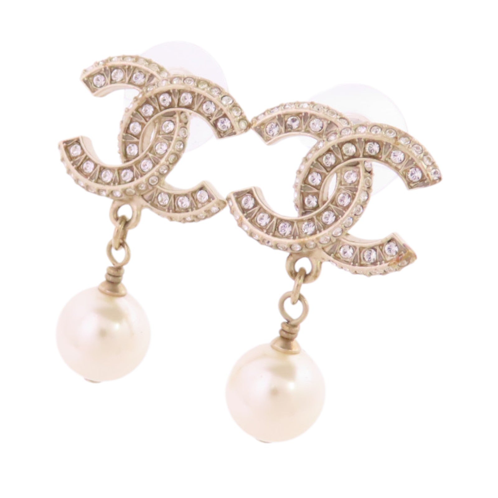 CHANEL 金屬/仿珍珠/水鑽CC Earringes耳環
