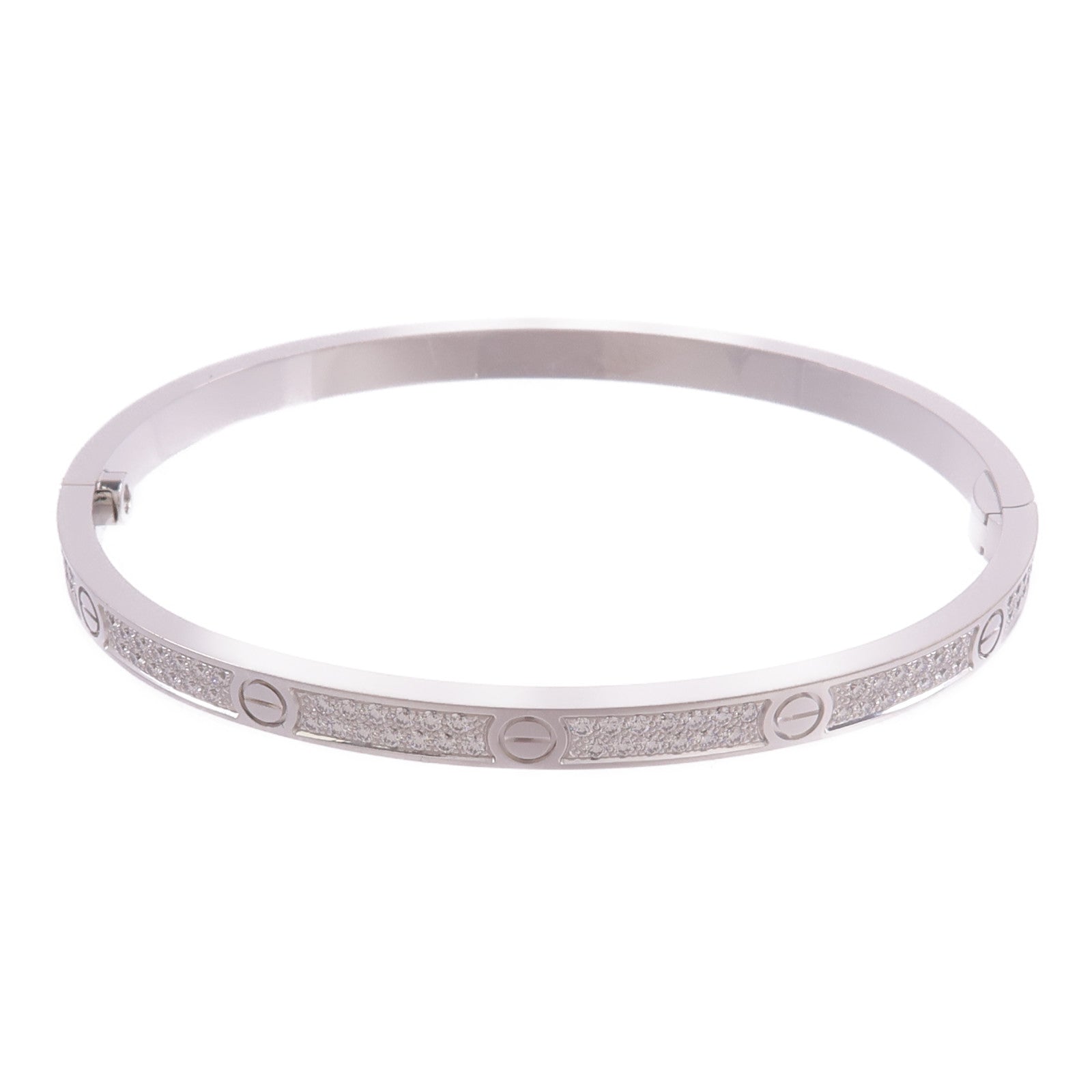 CARTIER 18K白金Love Bracelet Small Model Paved鑽石手鐲