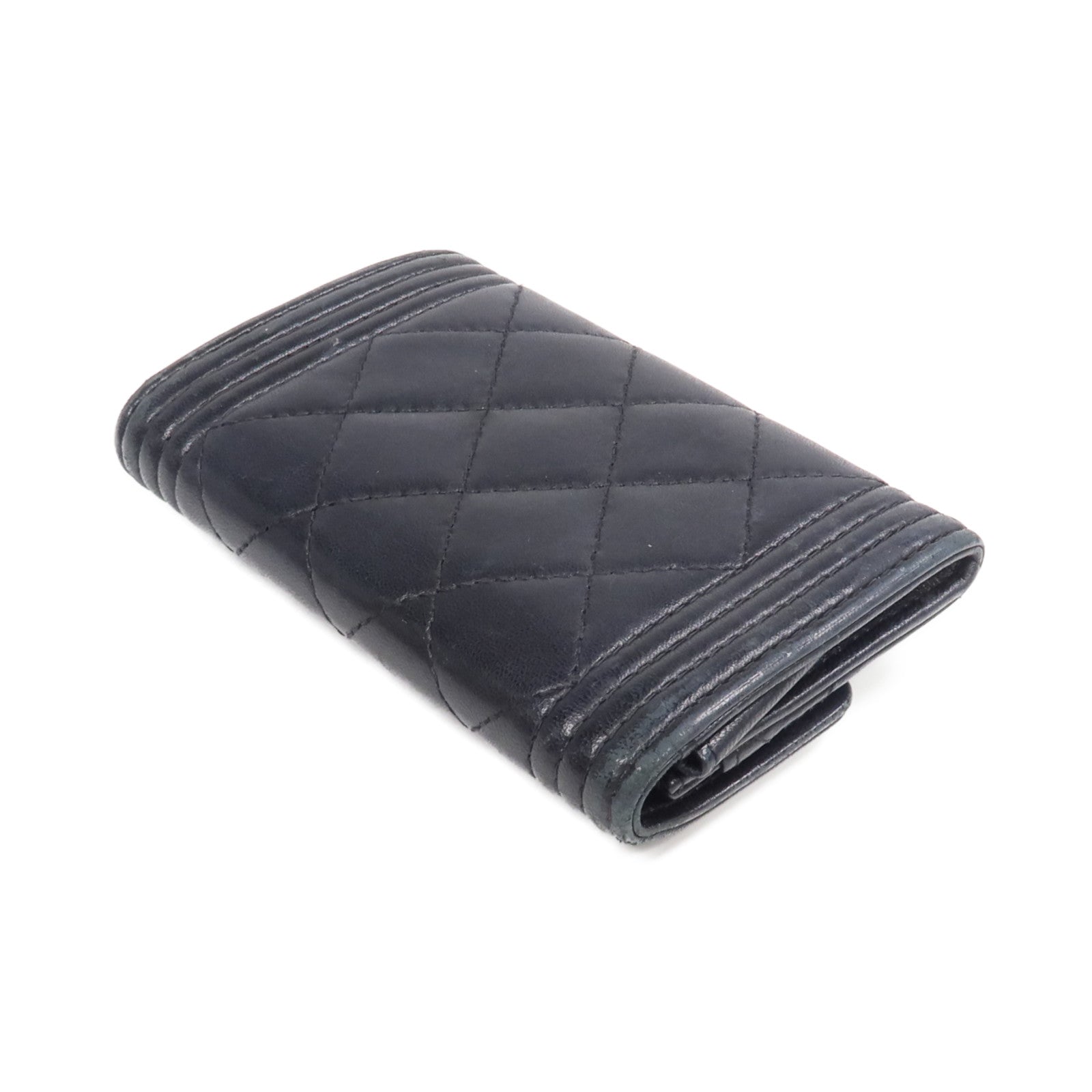 CHANEL 羊皮皮革Boy Wallet金扣零錢包