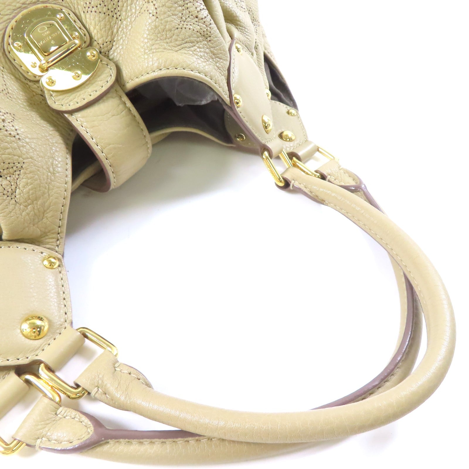 LOUIS VUITTON Mahina Mahina Neo L金扣肩背袋淺啡色