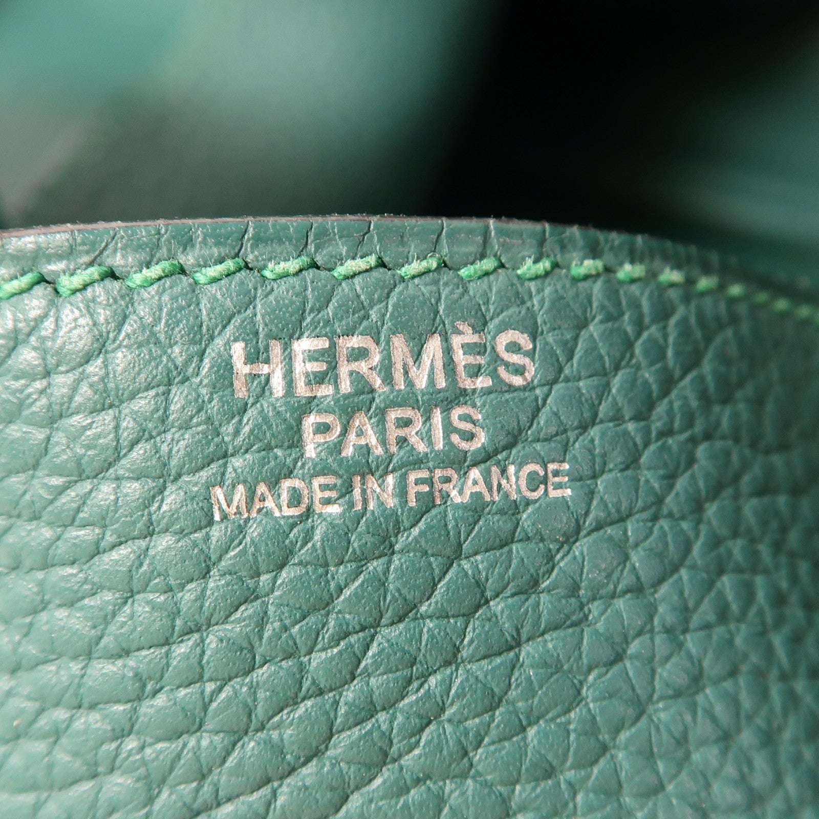HERMES Clemence皮革Lindy 34銀扣手挽肩背兩用袋Menthe