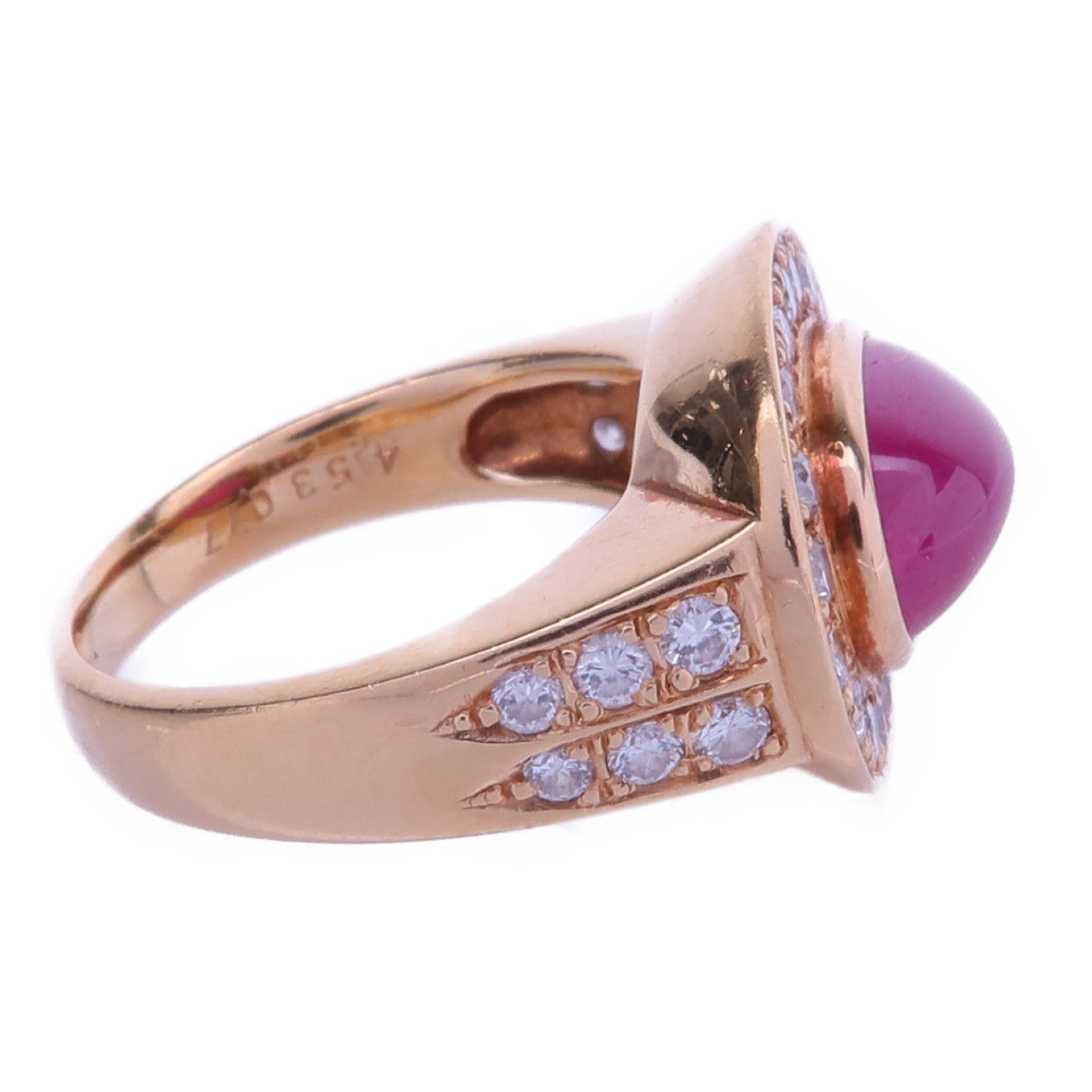 JEWELRY 18K黃金/紅寶石/鑽石Ruby Diamond Ring戒指US#5.75