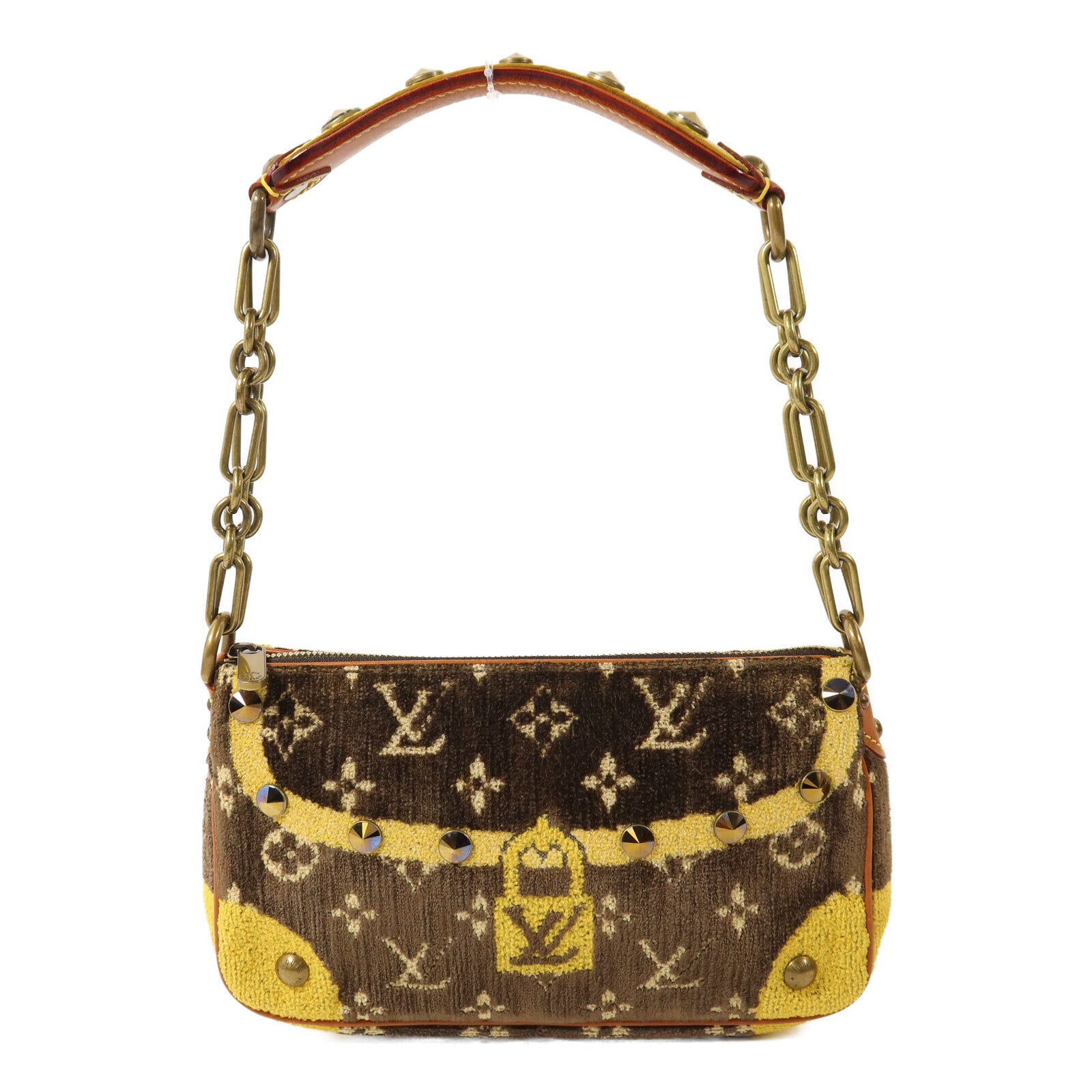LOUIS VUITTON 牛皮皮革/絨布/鱷魚皮革L'oeil Pochette鏈帶肩背袋