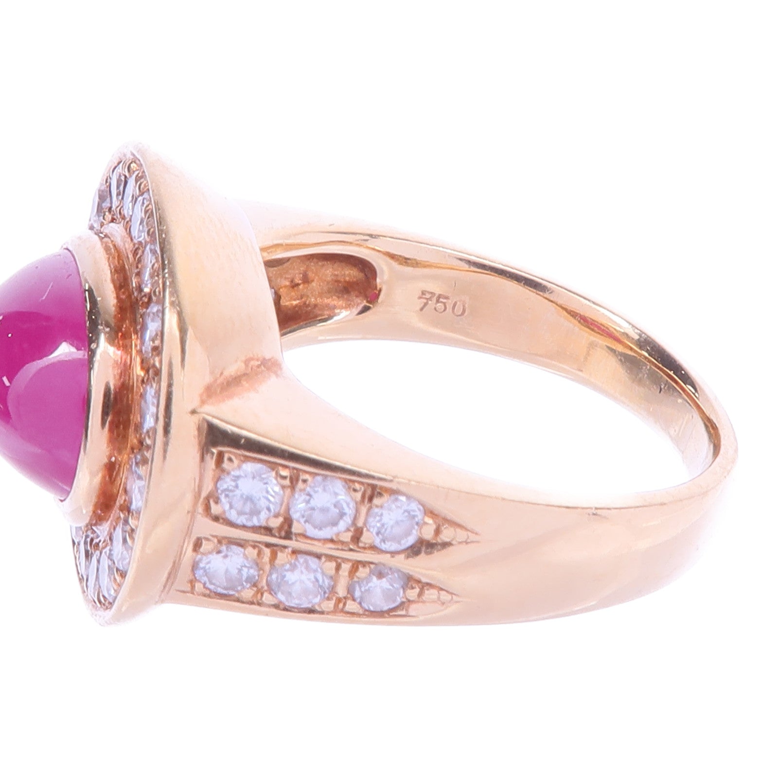 JEWELRY 18K黃金/紅寶石/鑽石Ruby Diamond Ring戒指US#5.75