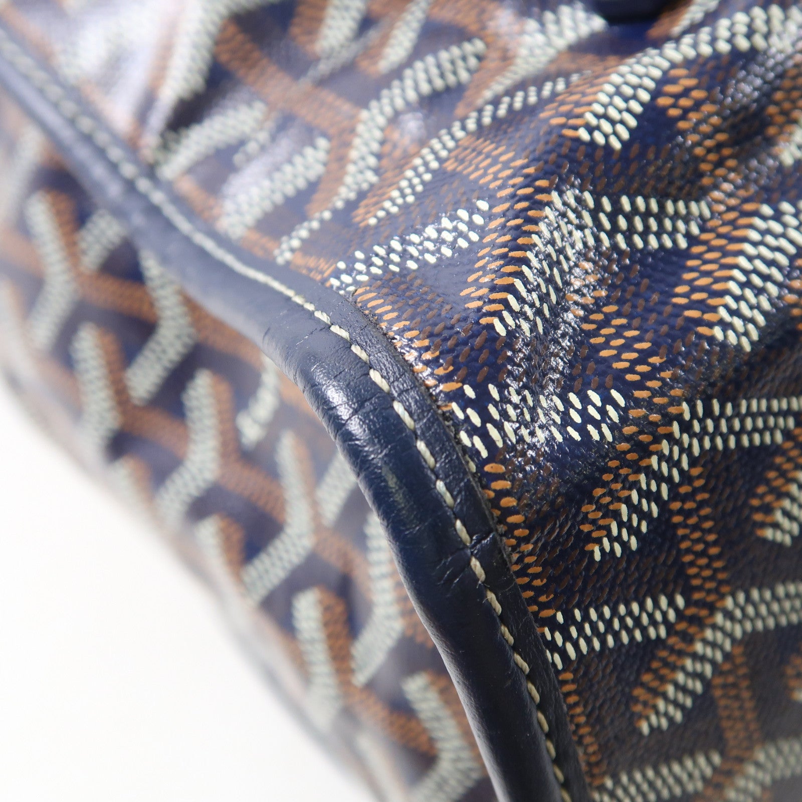 GOYARD 塗層帆布Saint Leger銀扣背包手挽袋兩用深藍色