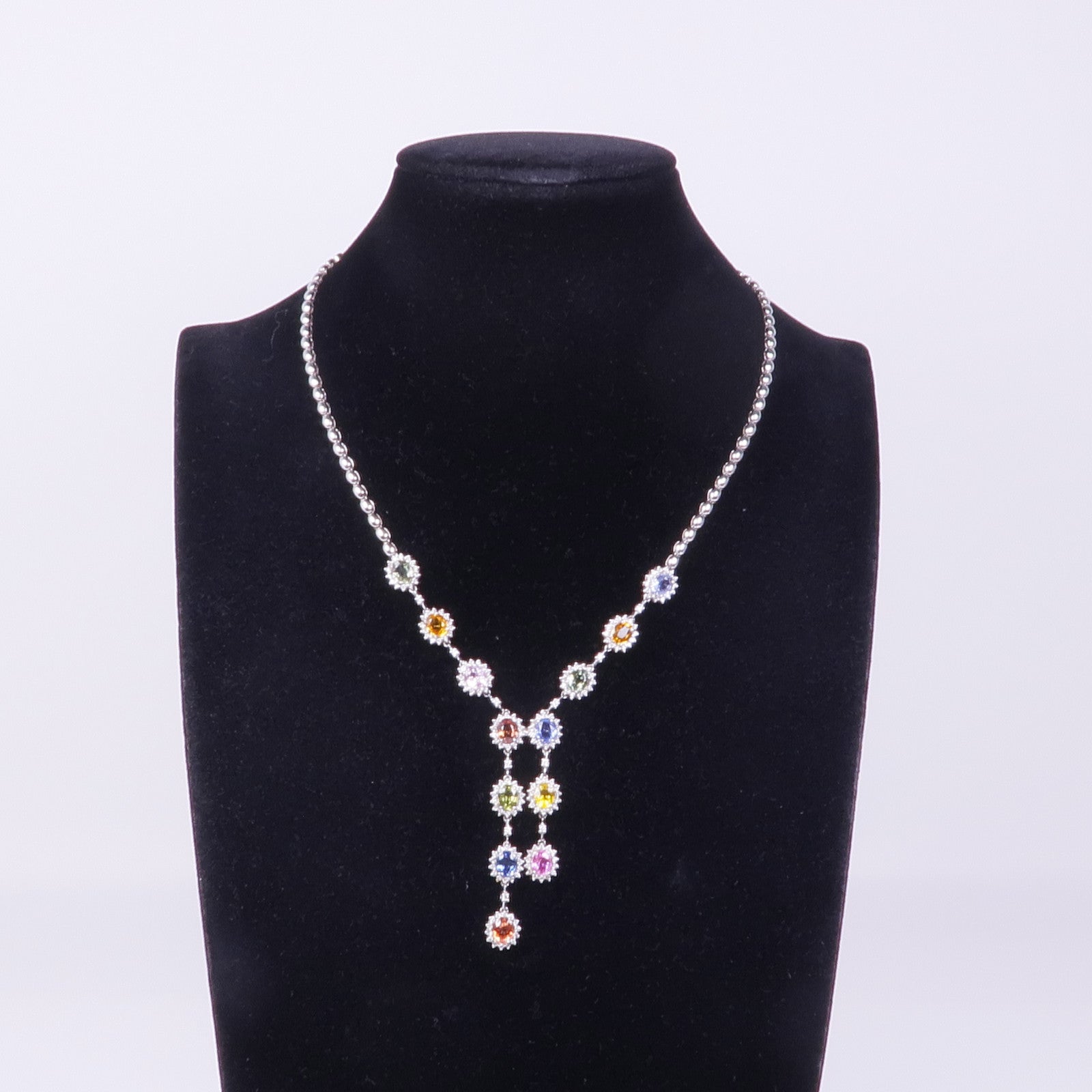 JEWELRY 18K白金Color Stone Necklace彩色寶石