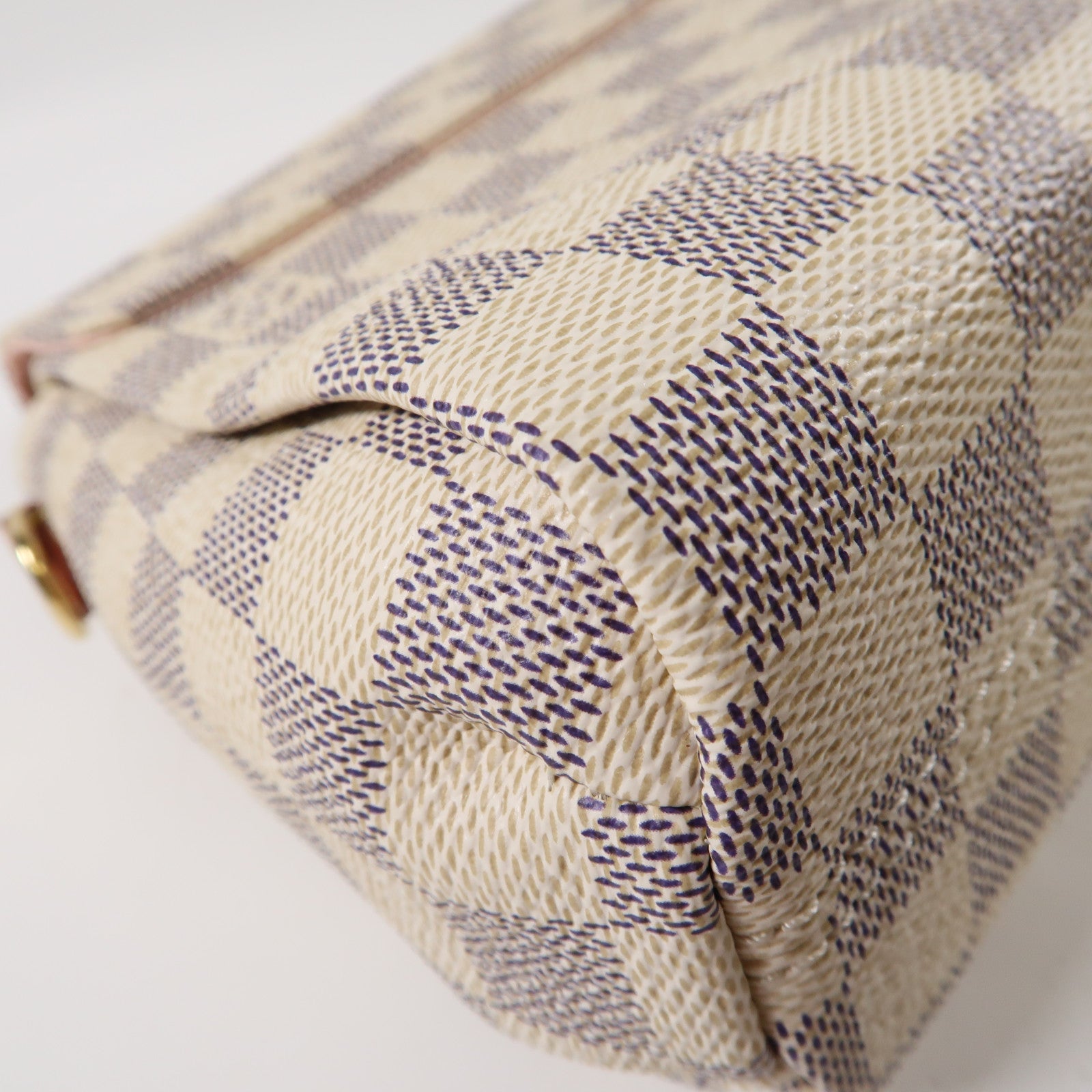 LOUIS VUITTON Damier Azur Croisette 2 Way Shoulder Bag金扣手挽肩背兩用袋白色
