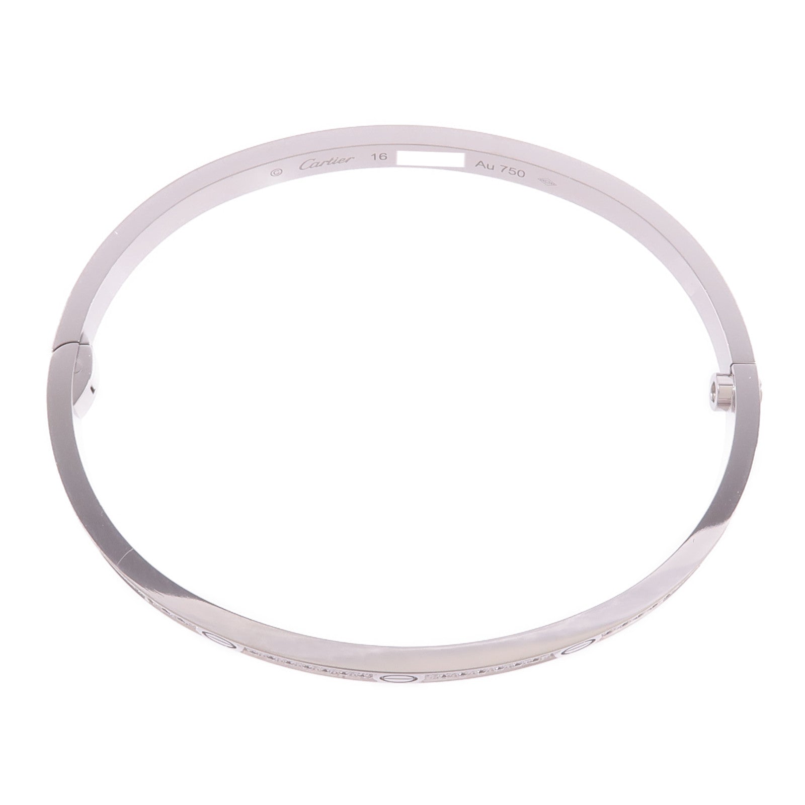 CARTIER 18K白金Love Bracelet Small Model Paved鑽石手鐲