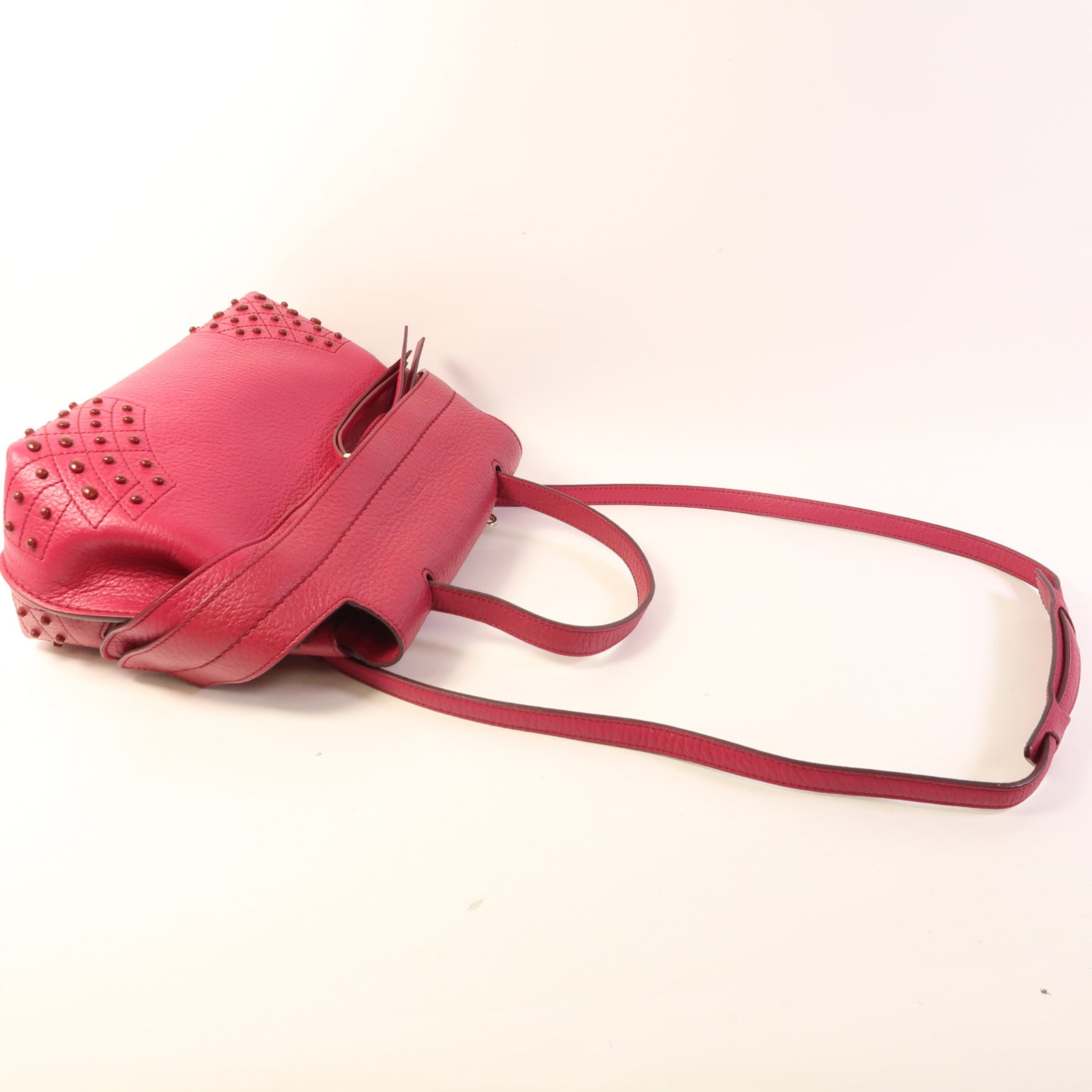 TOD'S 牛皮皮革2 Way Shoulder金扣手挽肩背兩用袋