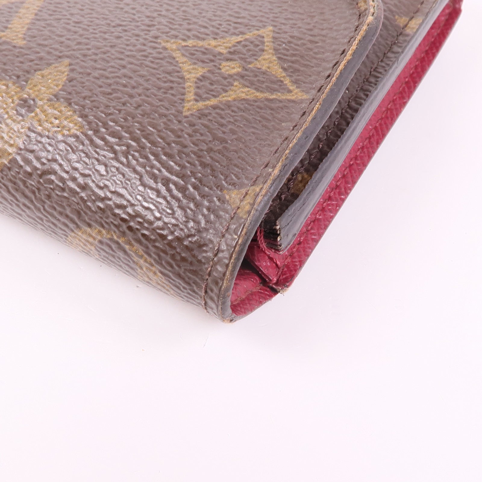 LOUIS VUITTON LV GHW Emilie Long Wallet M60697 Monogram Brown Red