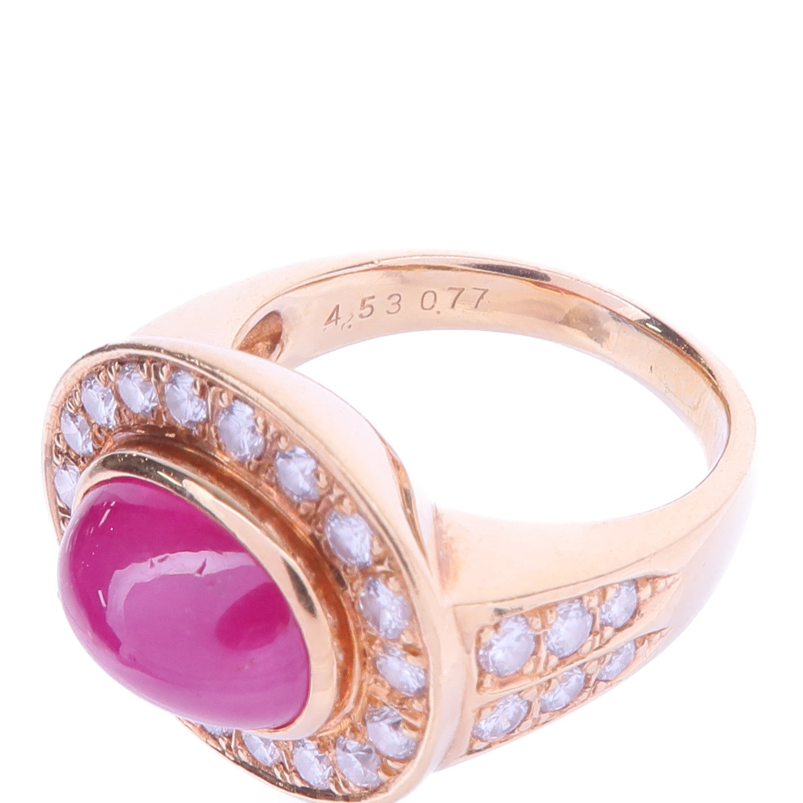 JEWELRY 18K黃金/紅寶石/鑽石Ruby Diamond Ring戒指US#5.75