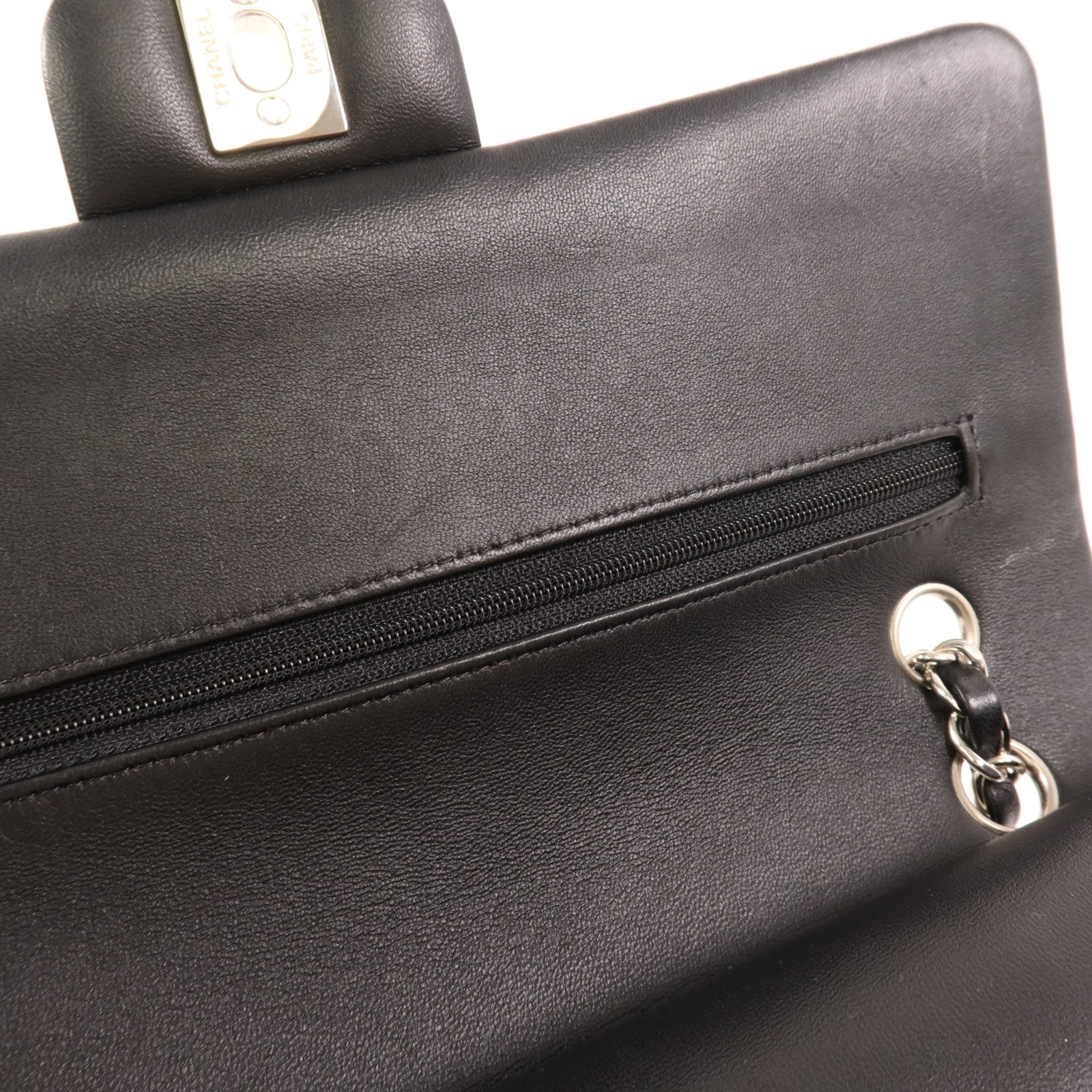 CHANEL 羊皮皮革Classic 25銀扣鏈帶肩背袋