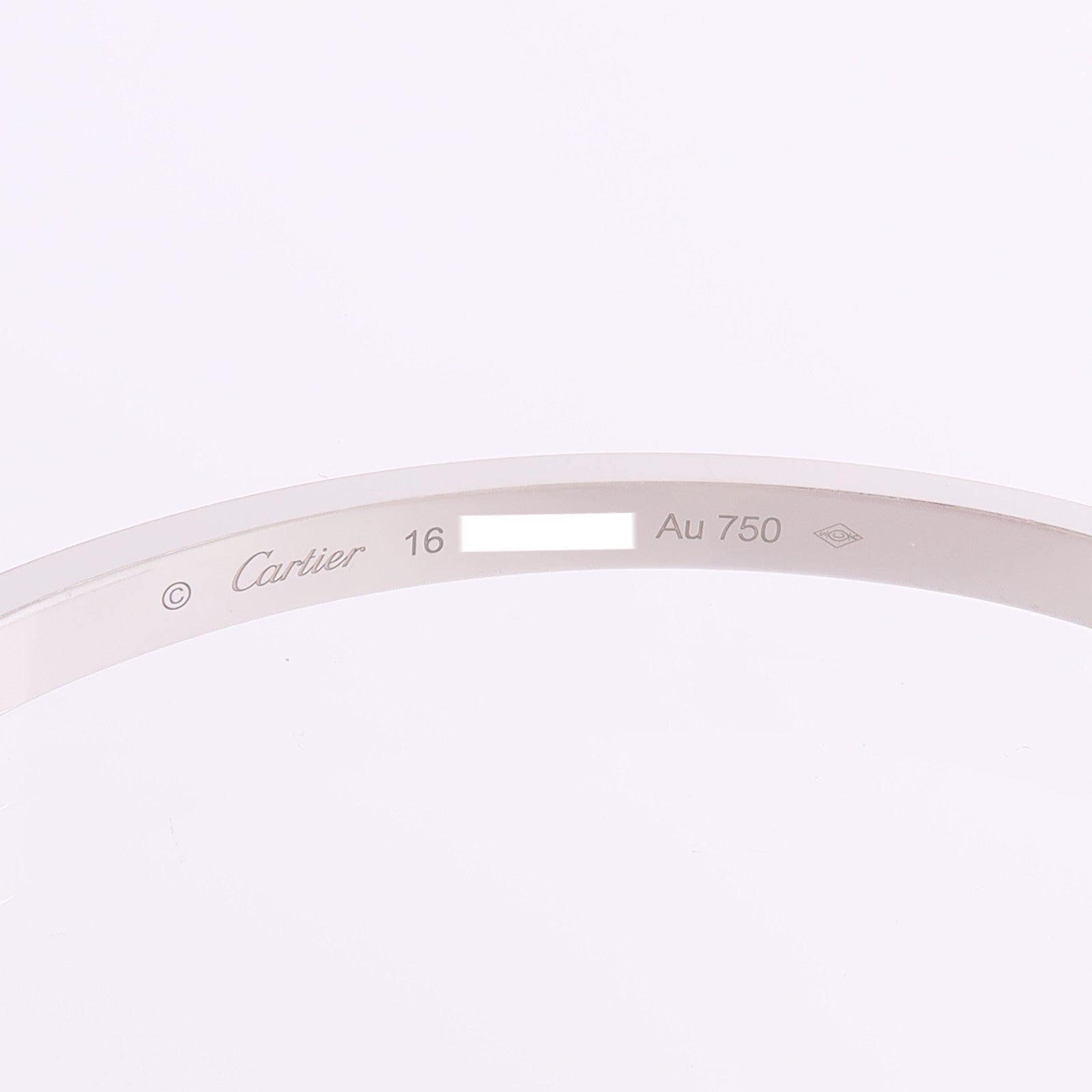 CARTIER 18K白金Love Bracelet Small Model Paved鑽石手鐲