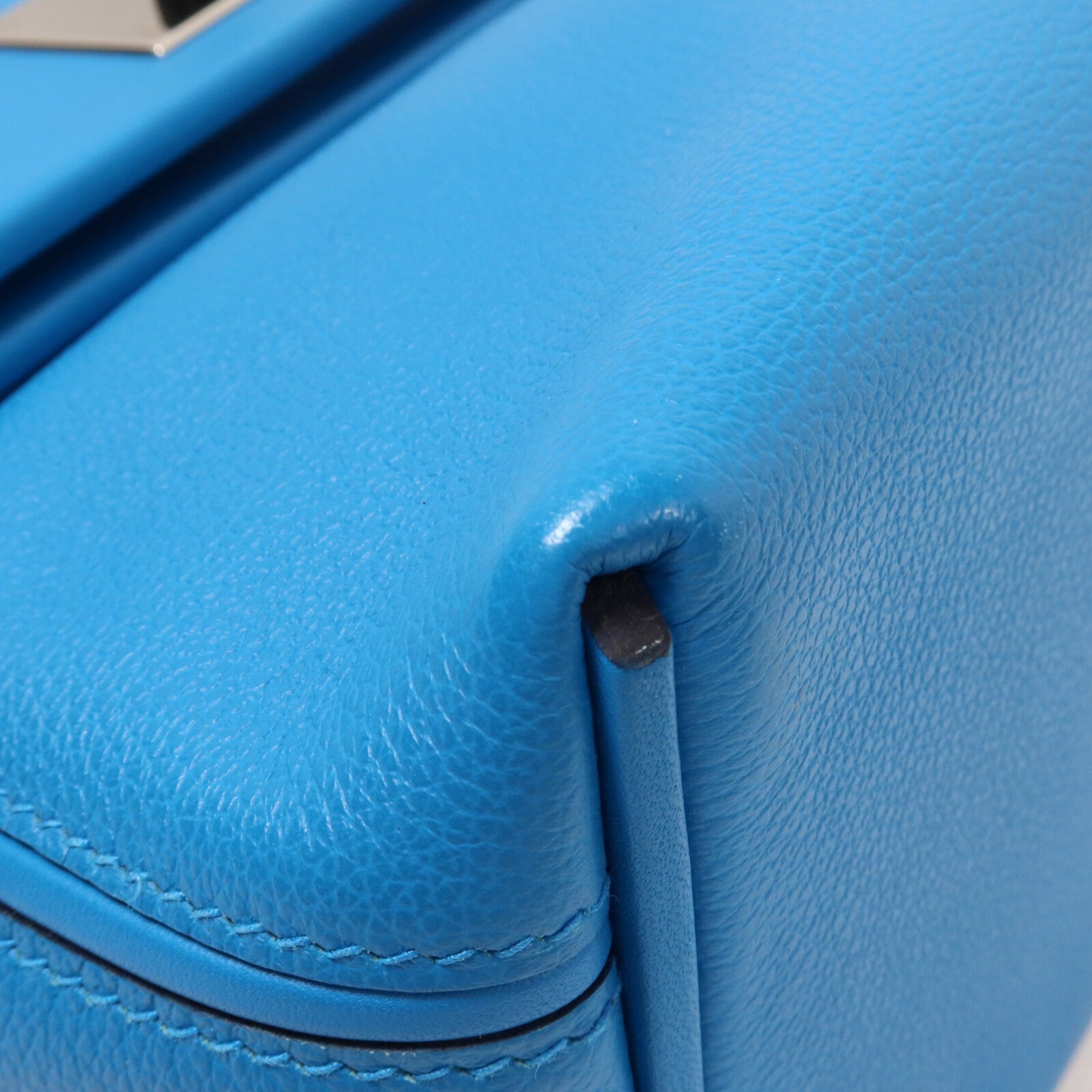 HERMES Evercolor皮革24/24 Mini手挽肩背兩用袋Bleu Zanzibar