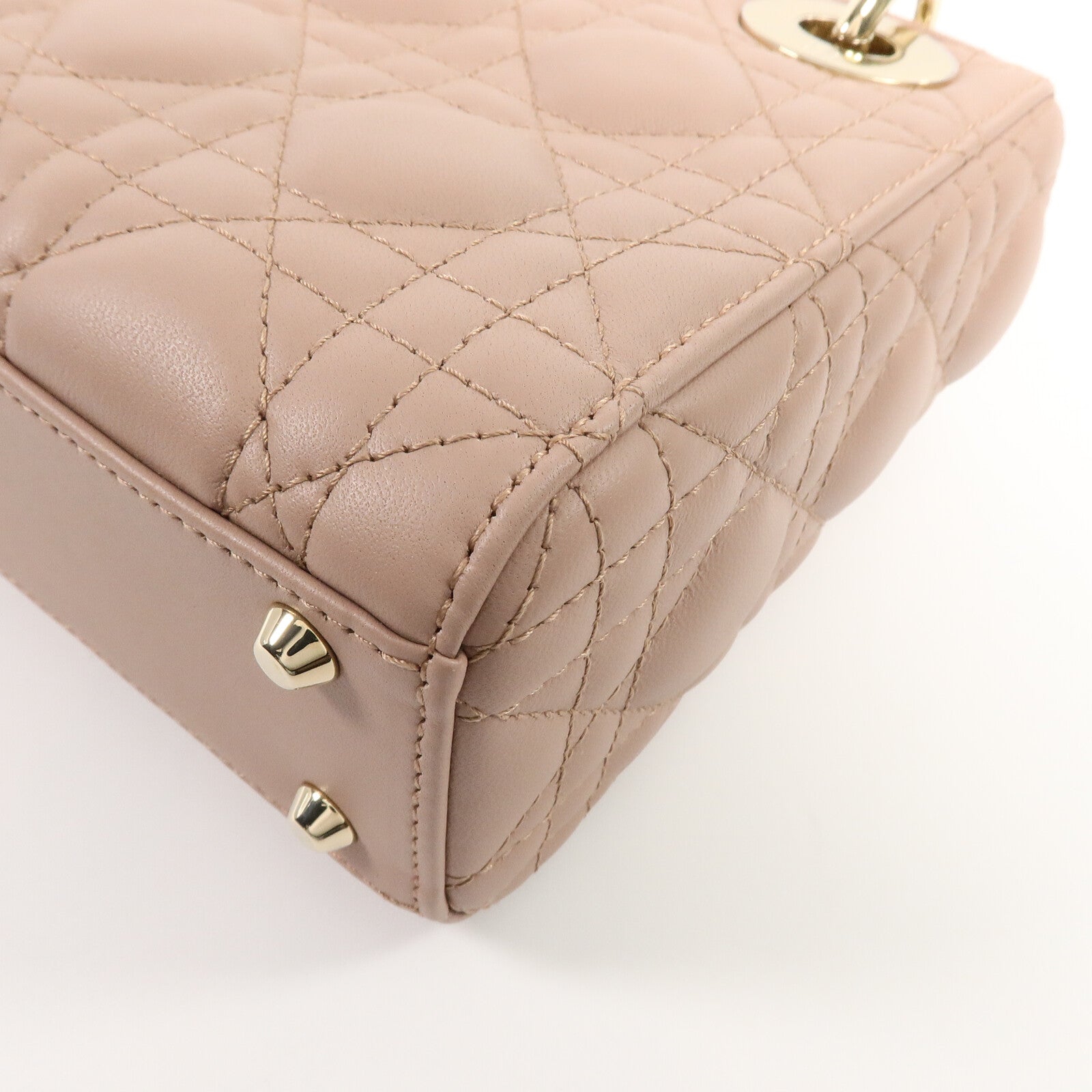 Dior 牛皮皮革Lady Dior Mini手挽肩背兩用袋