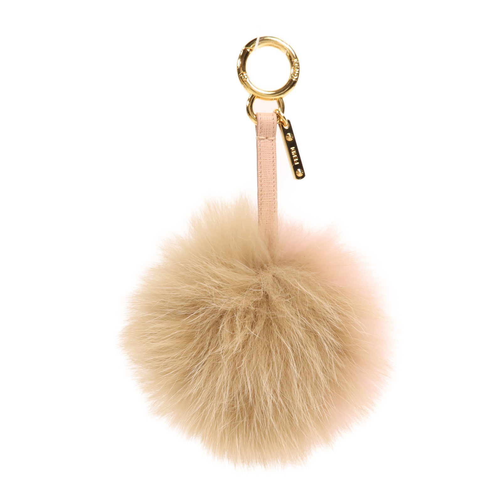 FENDI 毛皮Charm金扣掛飾