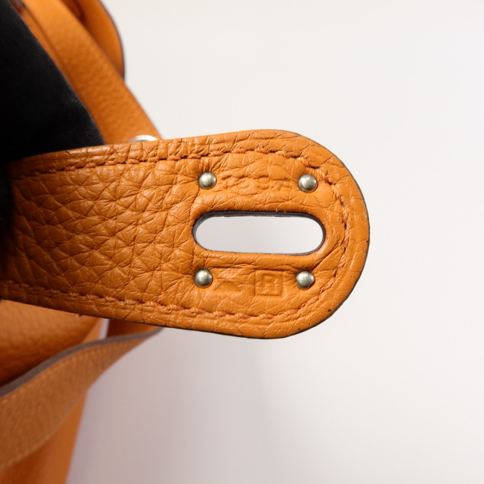 HERMES Clemence皮革Lindy 30手挽肩背兩用袋Orange