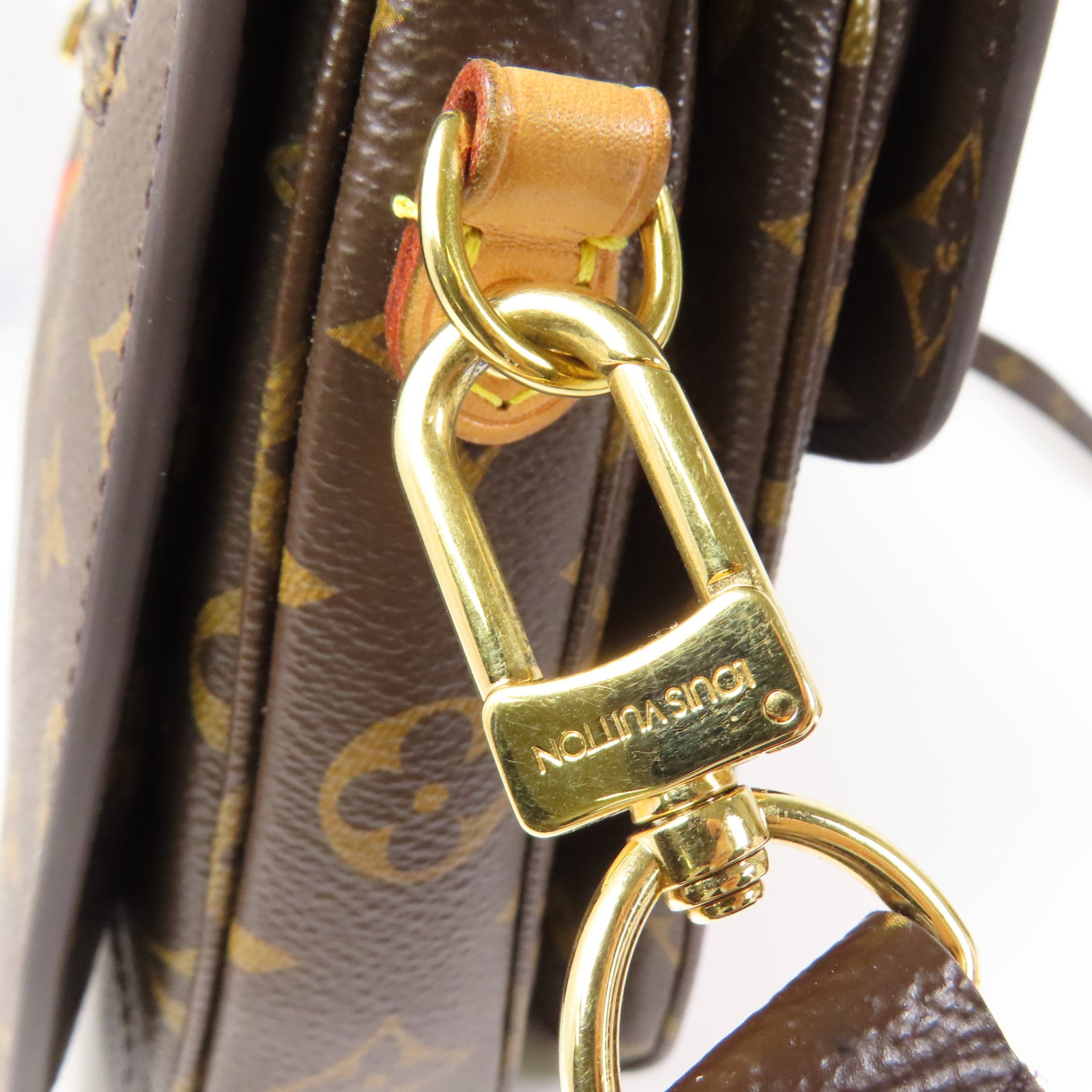 LOUIS VUITTON 【激減優惠】Monogram Patches Pochette Metis金扣手挽肩背兩用袋棕色