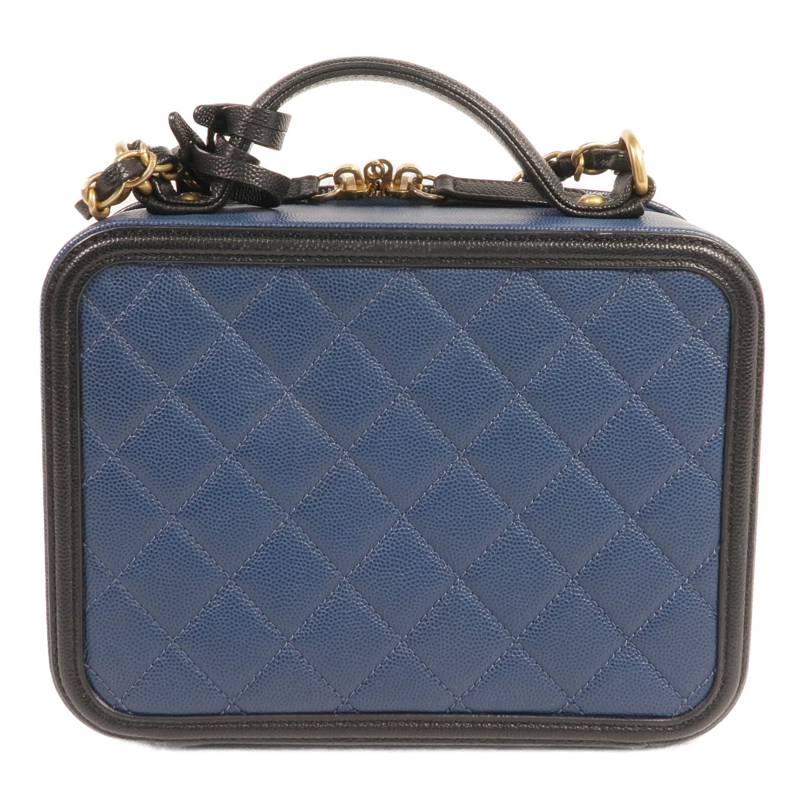 CHANEL 牛皮皮革Vanity Case金扣手挽肩背兩用袋