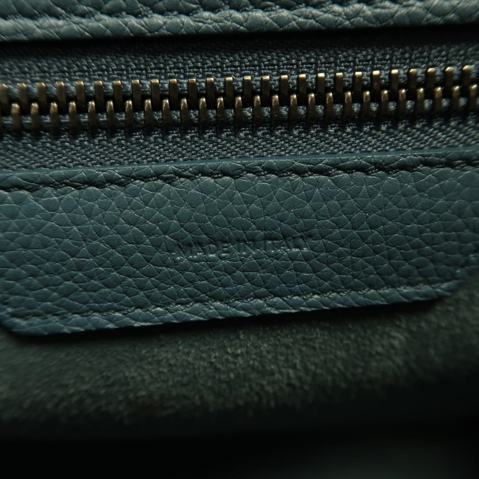 CELINE 牛皮皮革Luggage銀扣手挽袋藍色