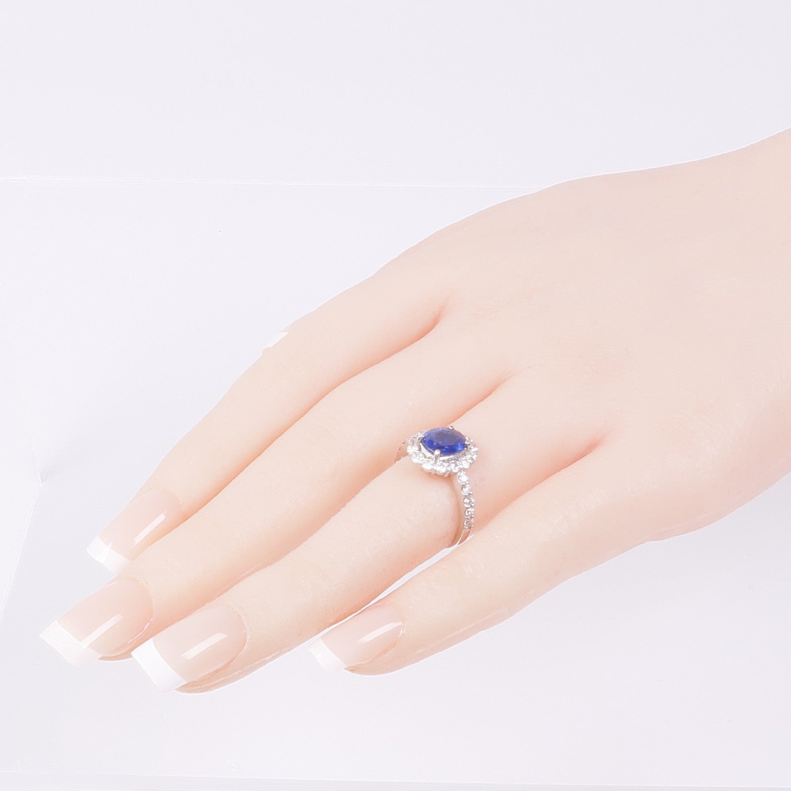 JEWELRY PT950鉑金Sapphire/Diamond Ring藍寶石/鑽石戒指US#5.75