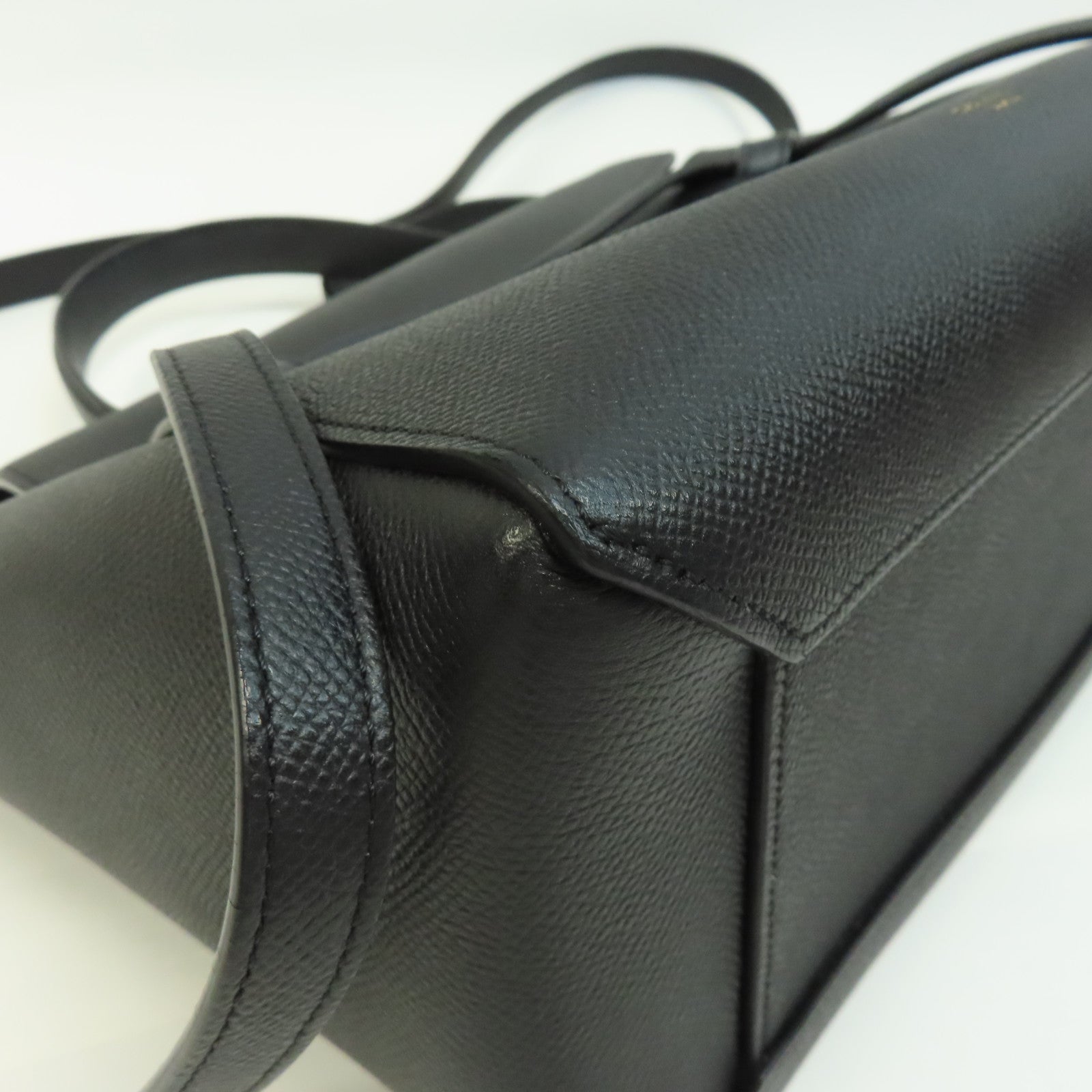 CELINE 牛皮皮革Belt Bag金扣手挽肩背兩用袋黑色