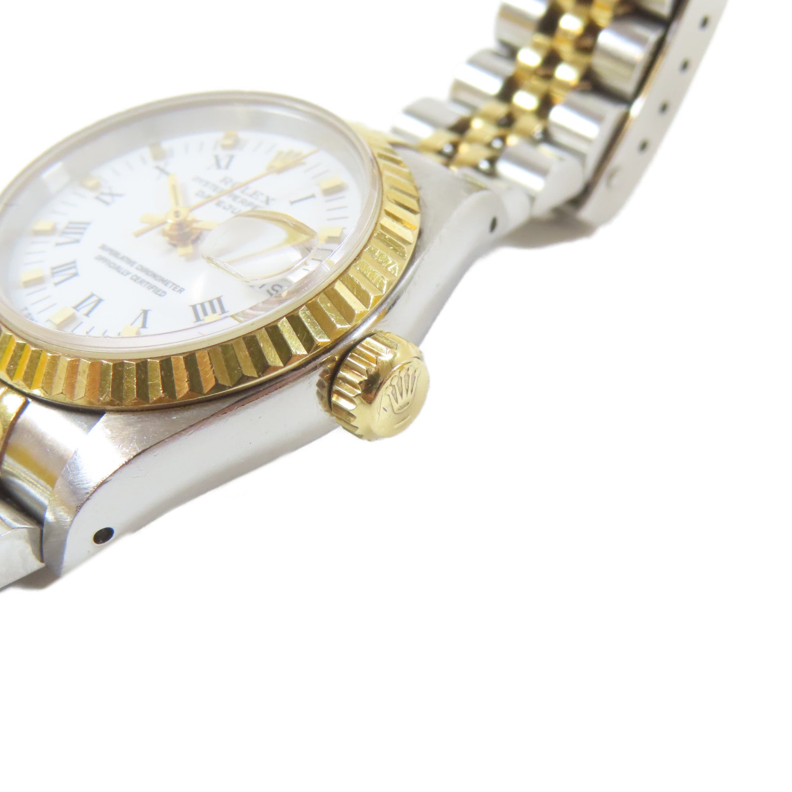 ROLEX Datejust 18K黃金/不鏽鋼手錶自動機芯白色