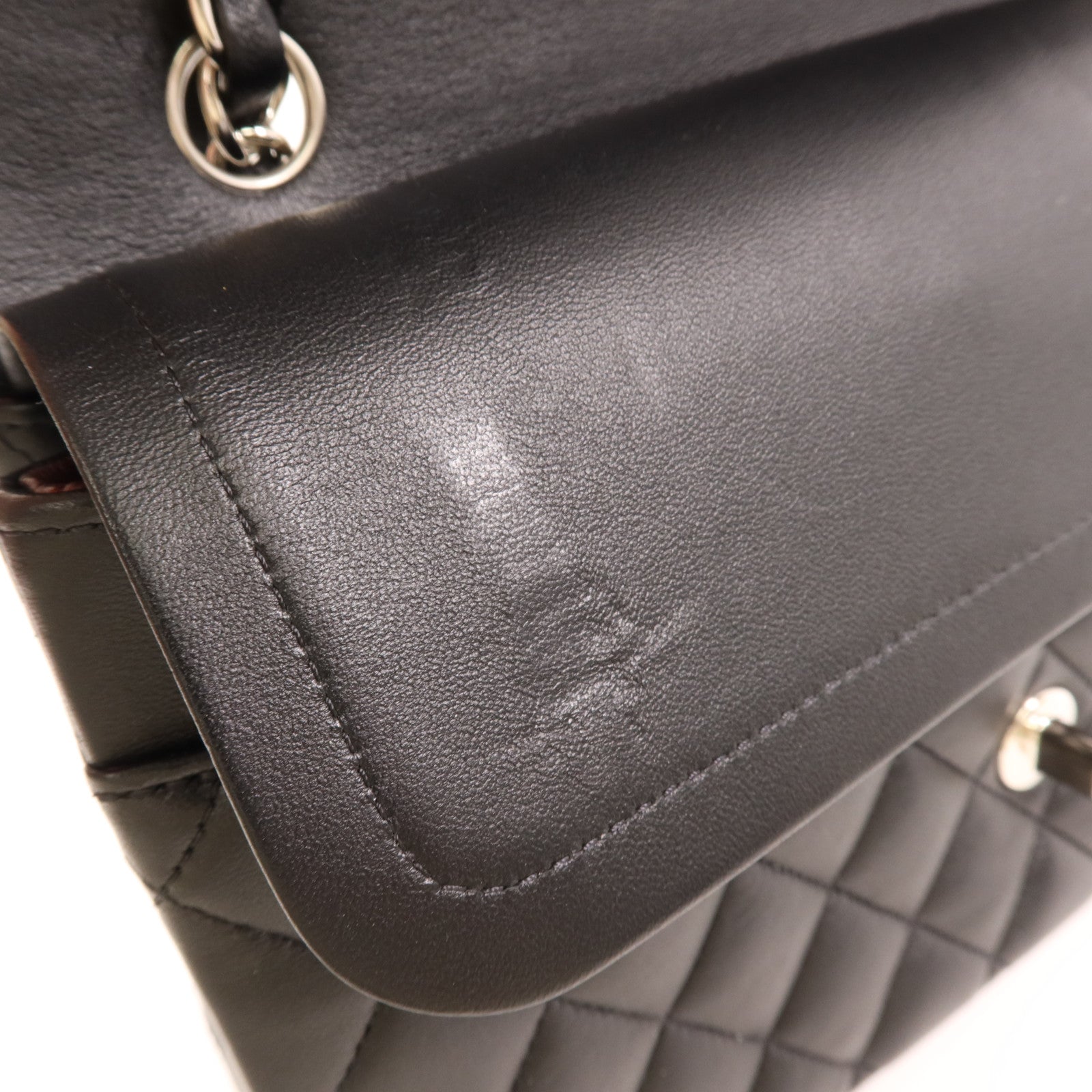 CHANEL 羊皮皮革Classic 25銀扣鏈帶肩背袋
