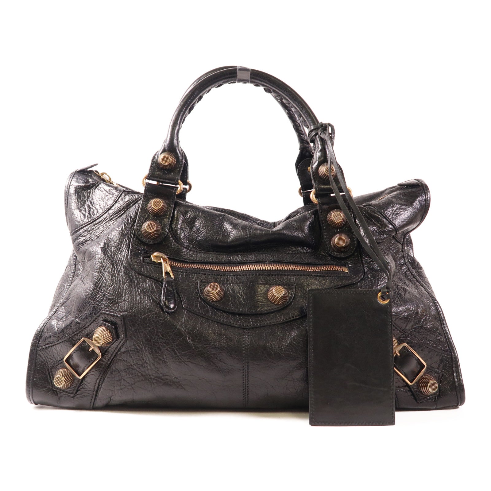 BALENCIAGA 牛皮皮革Giant Work金扣手挽袋
