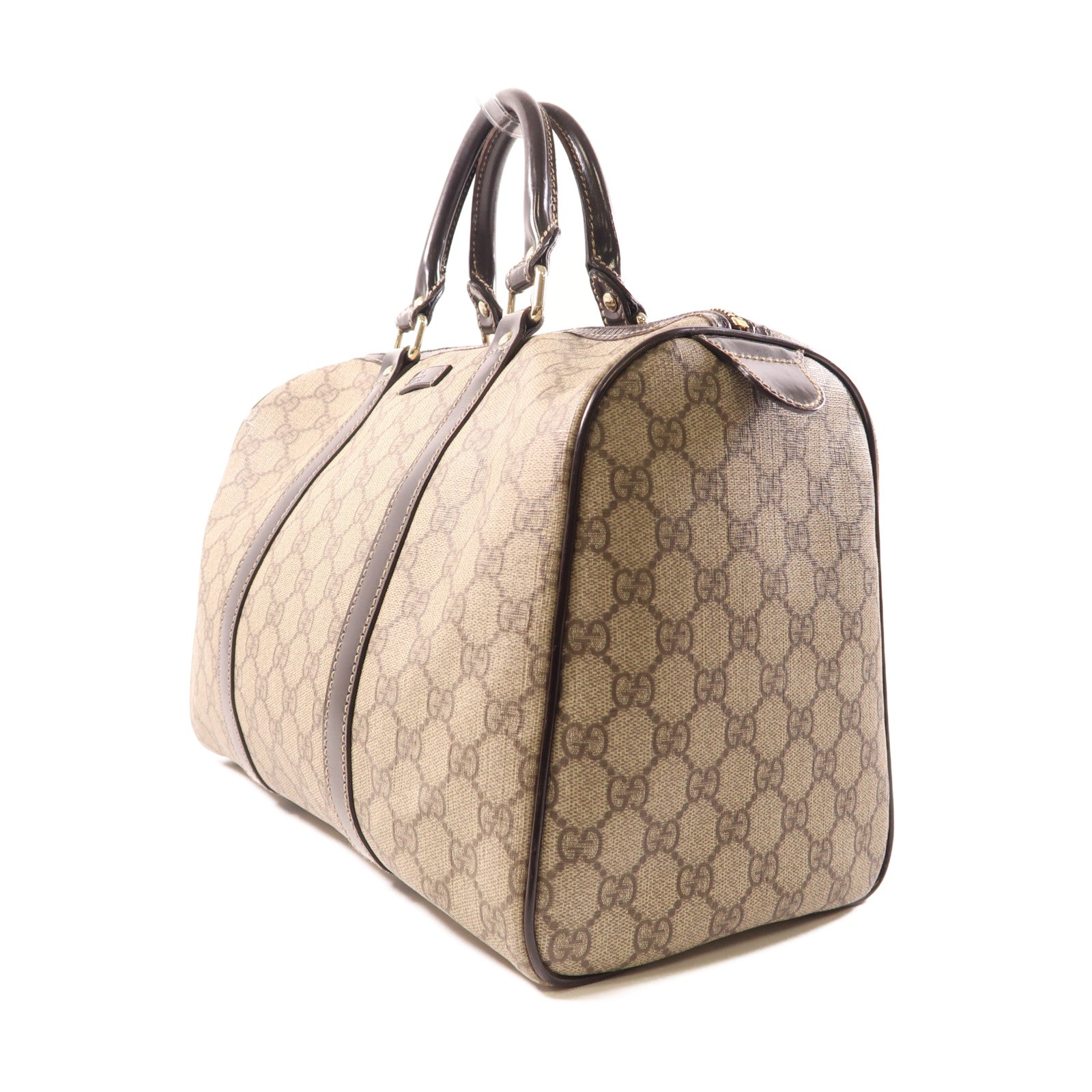 GUCCI 塗層帆布Boston Bag金扣手挽袋啡色