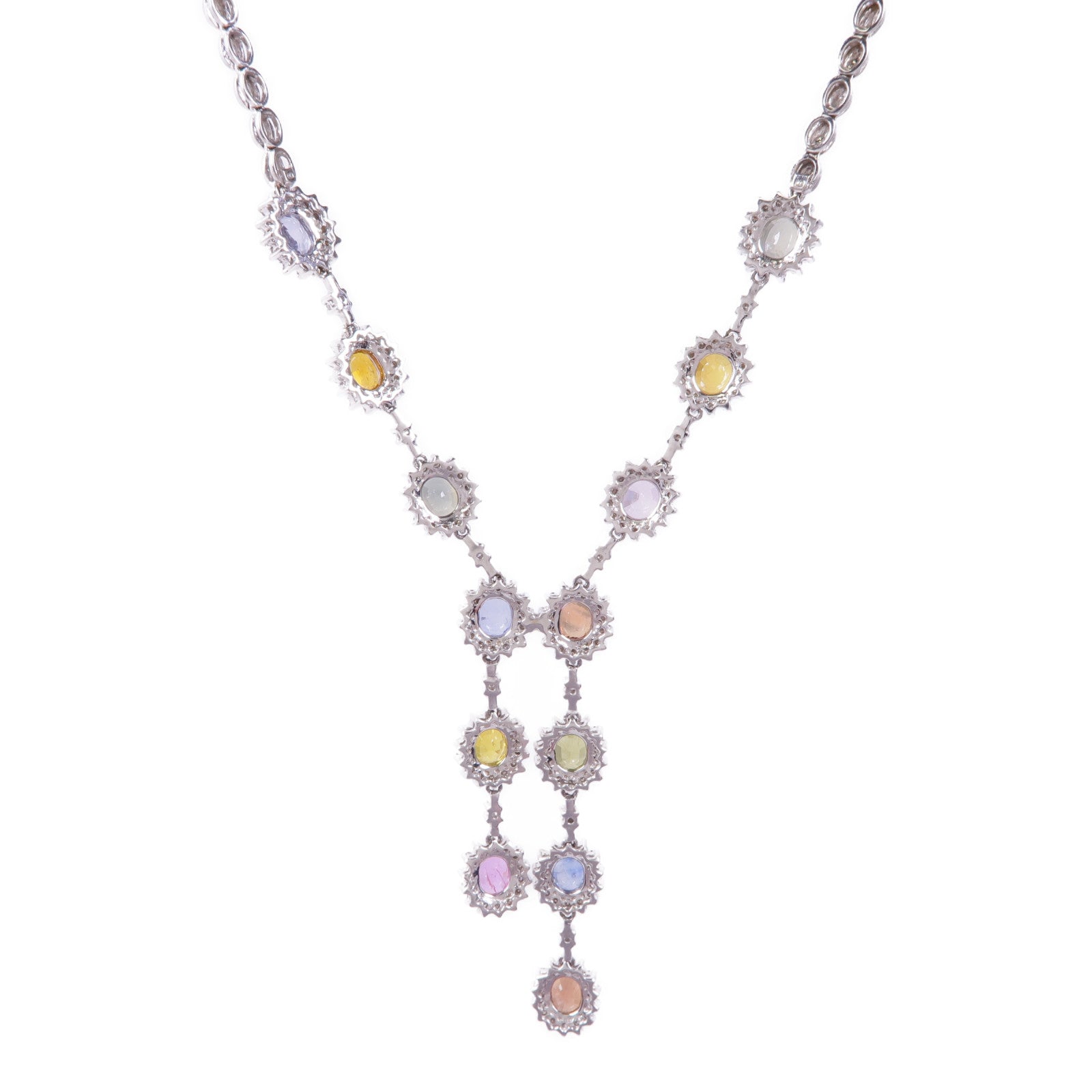 JEWELRY 18K白金Color Stone Necklace彩色寶石