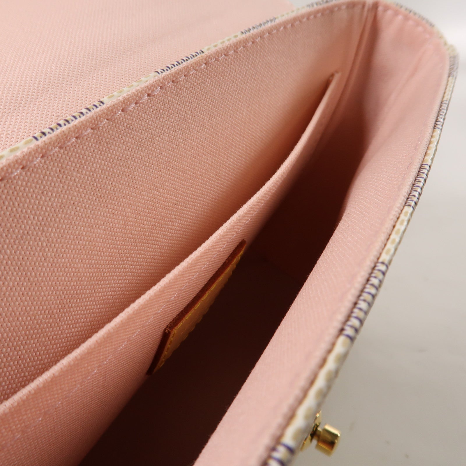 LOUIS VUITTON Damier Azur Croisette 2 Way Shoulder Bag金扣手挽肩背兩用袋白色