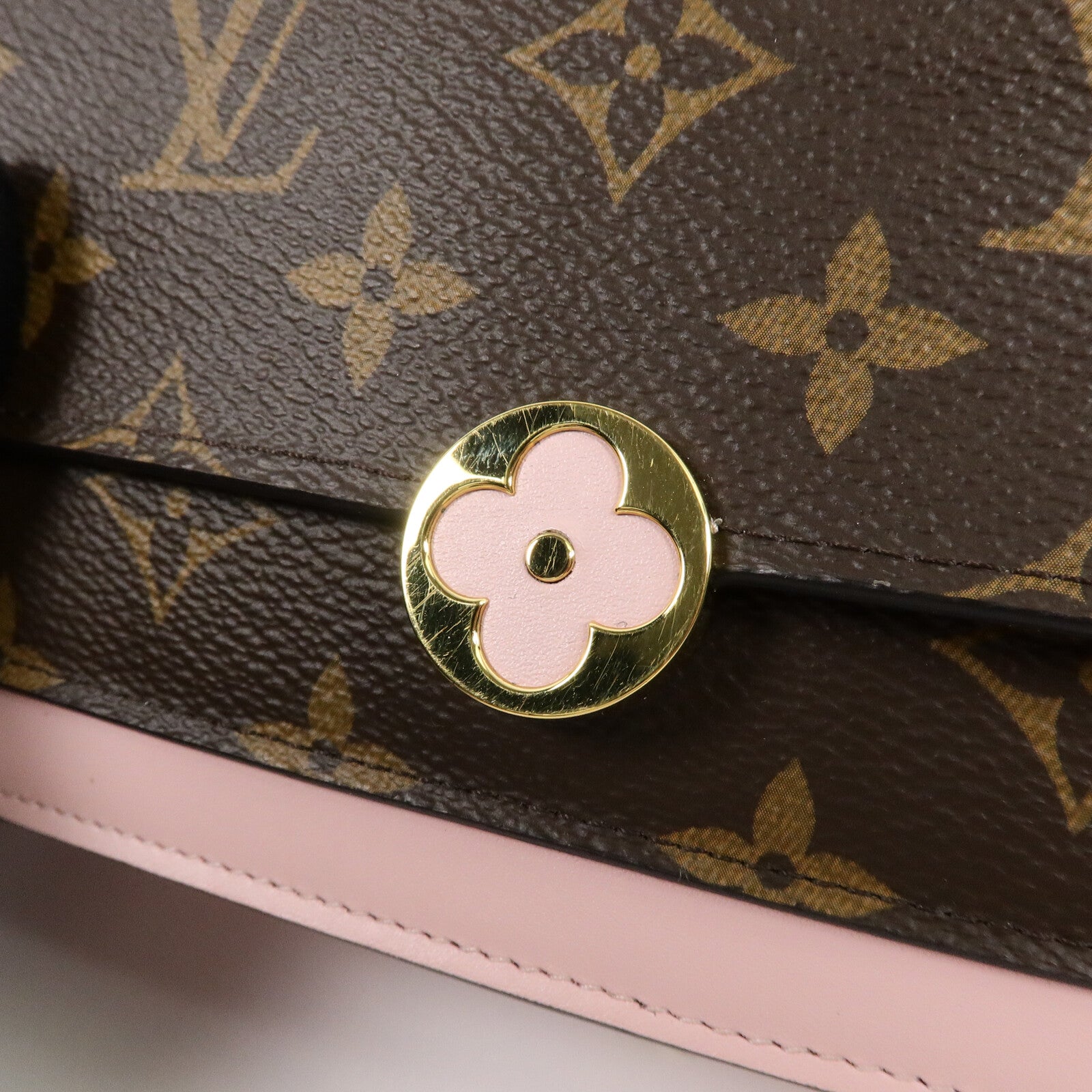 LOUIS VUITTON Monogram Flore Chain Wallet鏈帶肩背袋