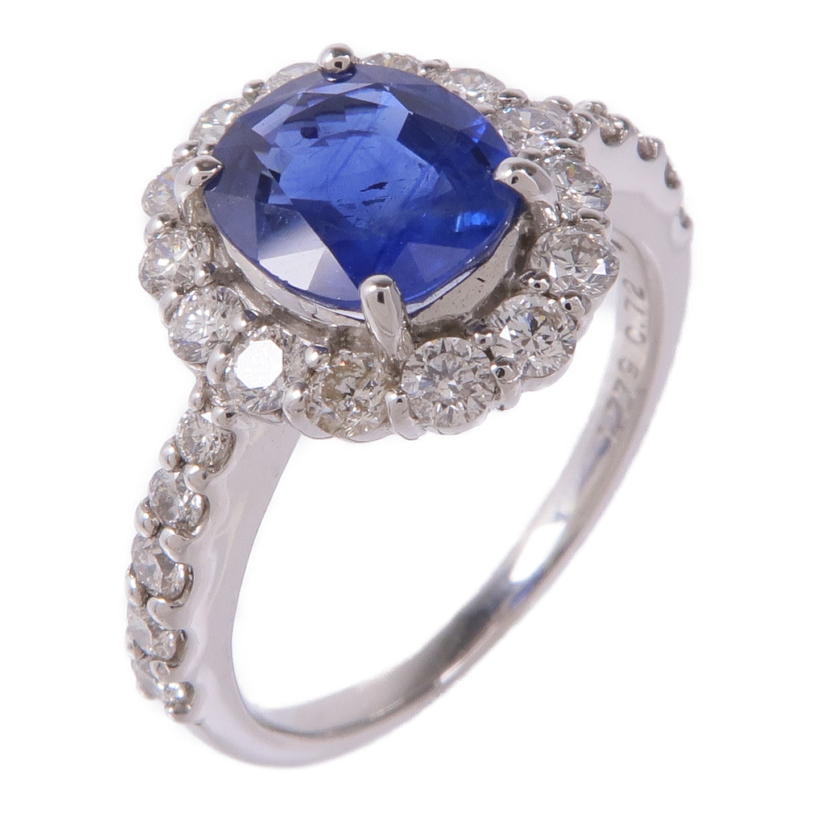 JEWELRY PT950鉑金Sapphire/Diamond Ring藍寶石/鑽石戒指US#5.75