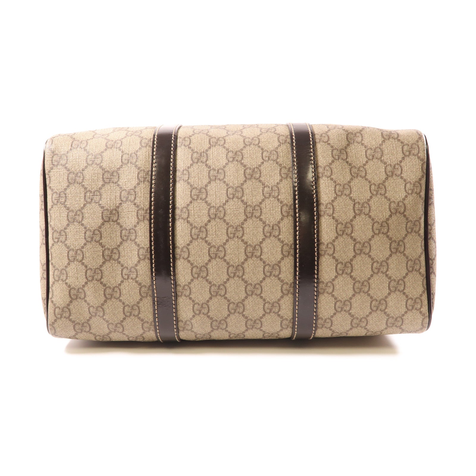 GUCCI 塗層帆布Boston Bag金扣手挽袋啡色