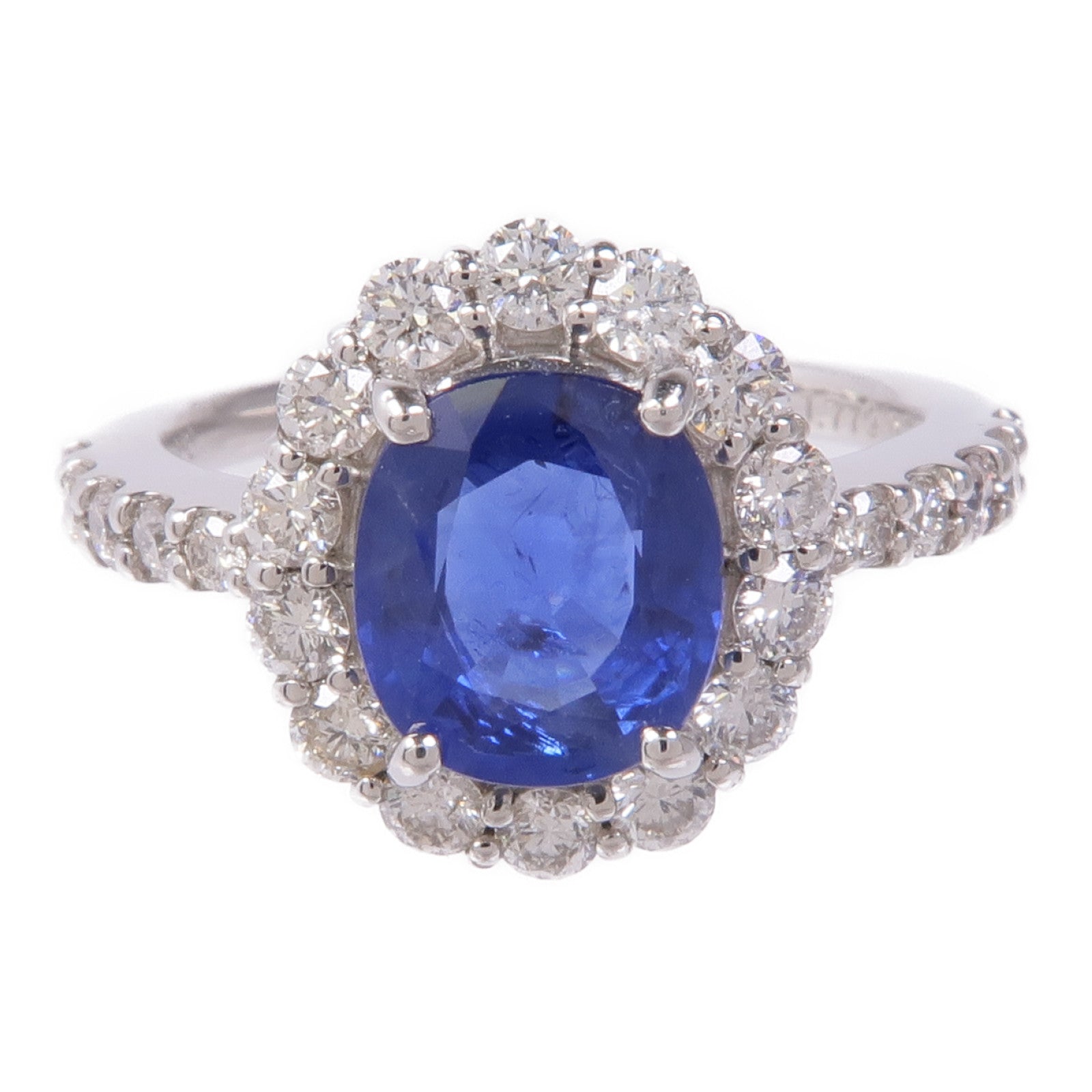 JEWELRY PT950鉑金Sapphire/Diamond Ring藍寶石/鑽石戒指US#5.75