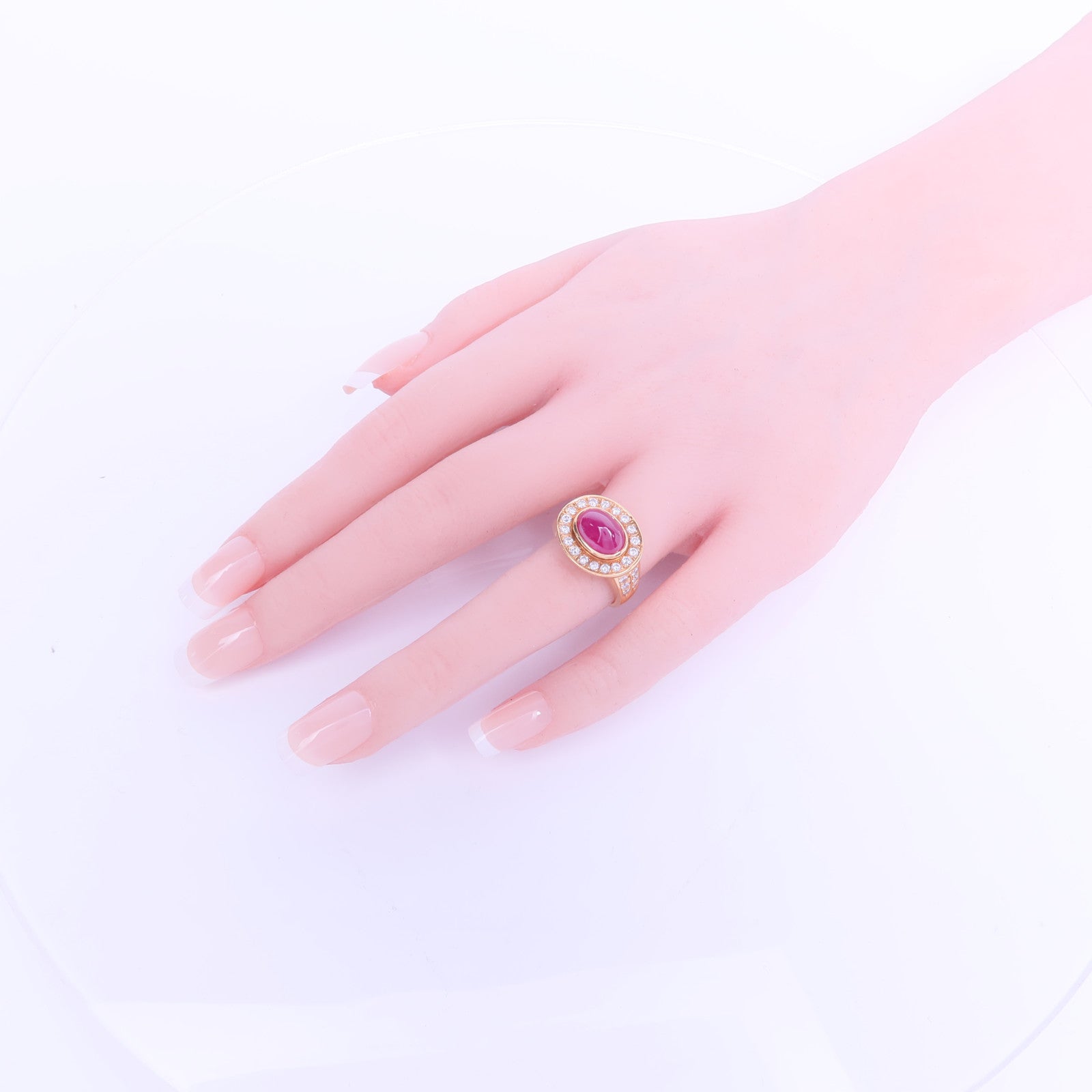 JEWELRY 18K黃金/紅寶石/鑽石Ruby Diamond Ring戒指US#5.75