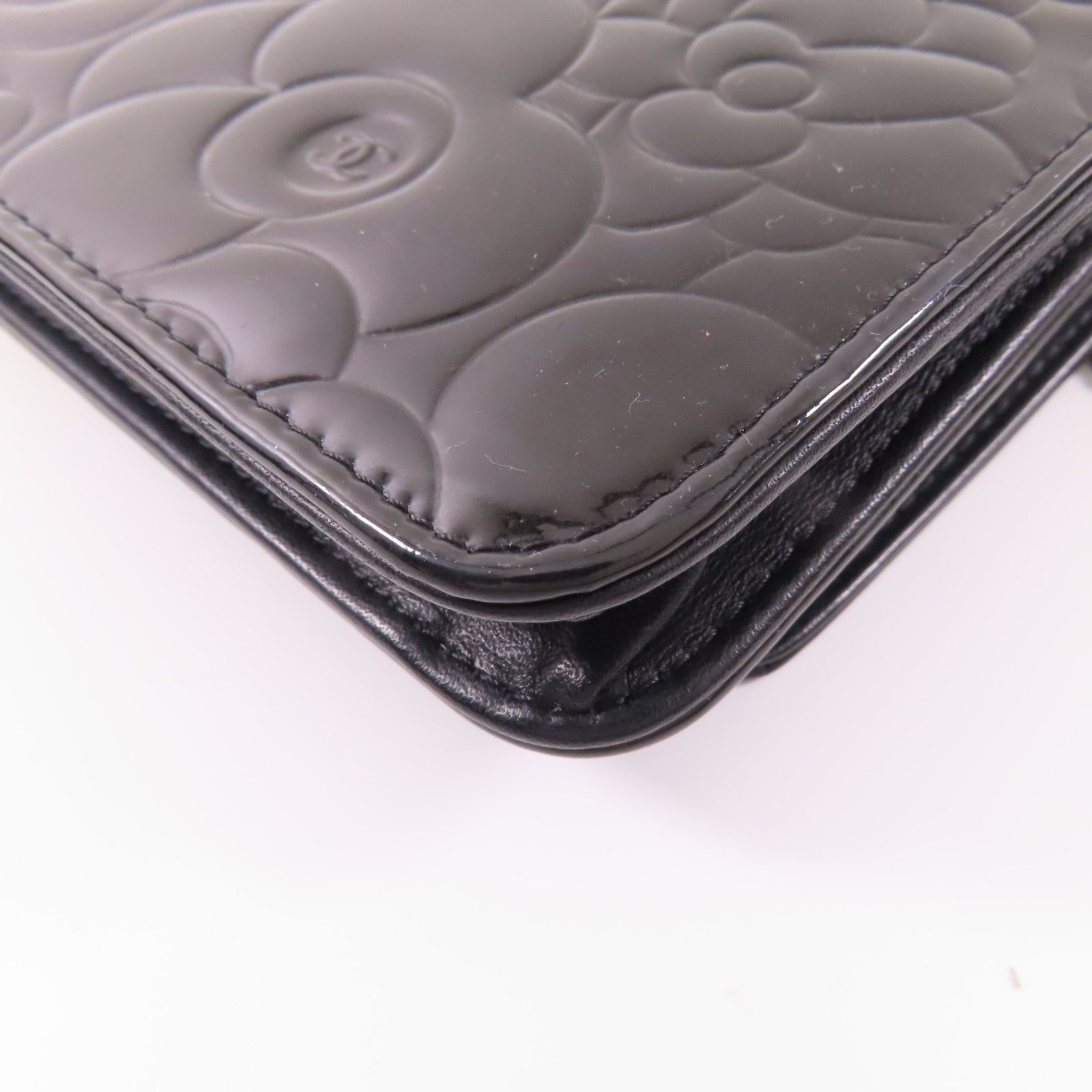 CHANEL 漆皮皮革WOC Wallet On Chain銀扣肩背袋