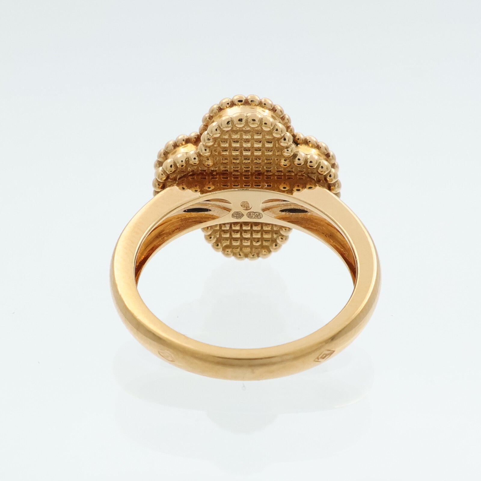 Van Cleef & Arpels 18K黃金/縞瑪瑙Vintage Alhambra Ring鑽石戒指