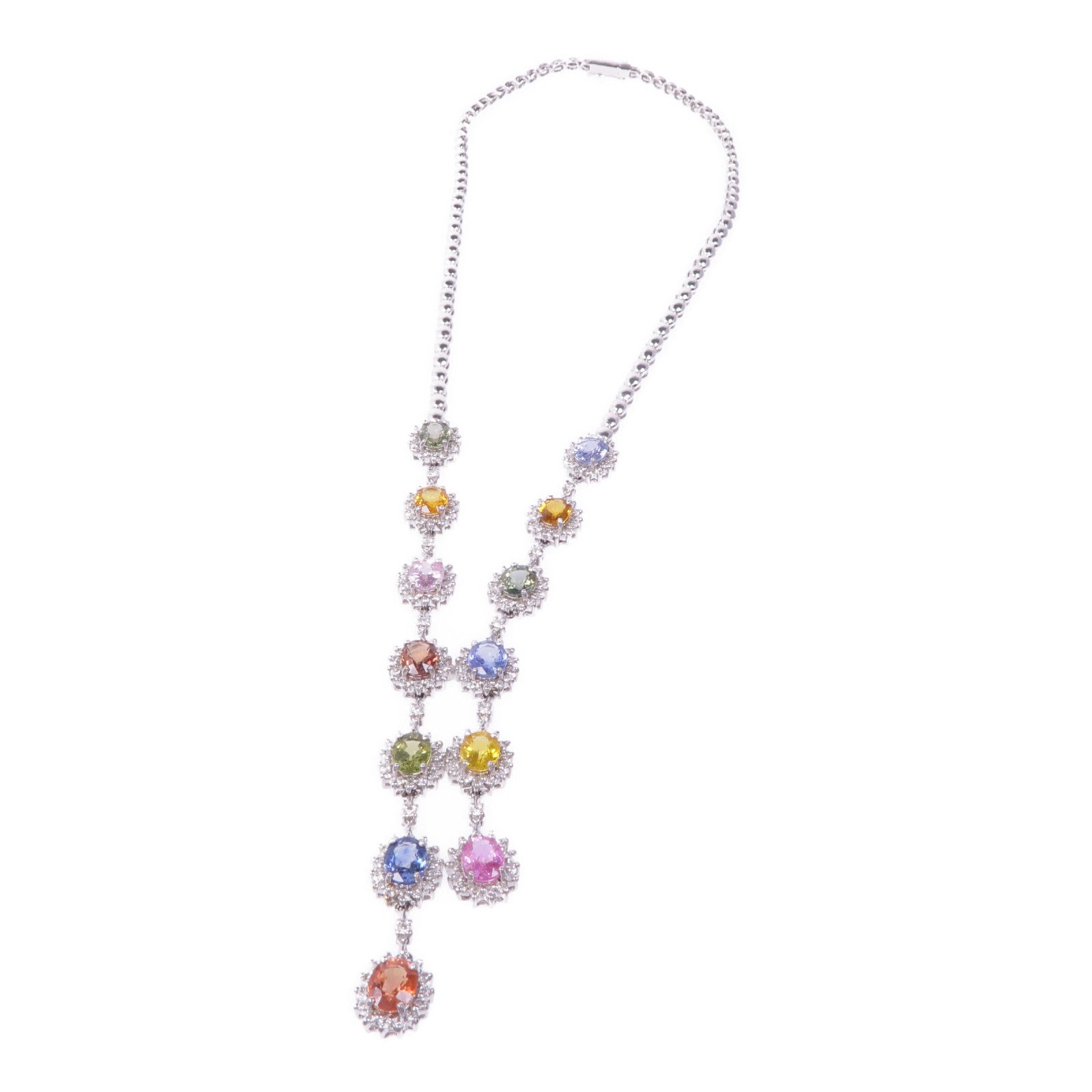 JEWELRY 18K白金Color Stone Necklace彩色寶石