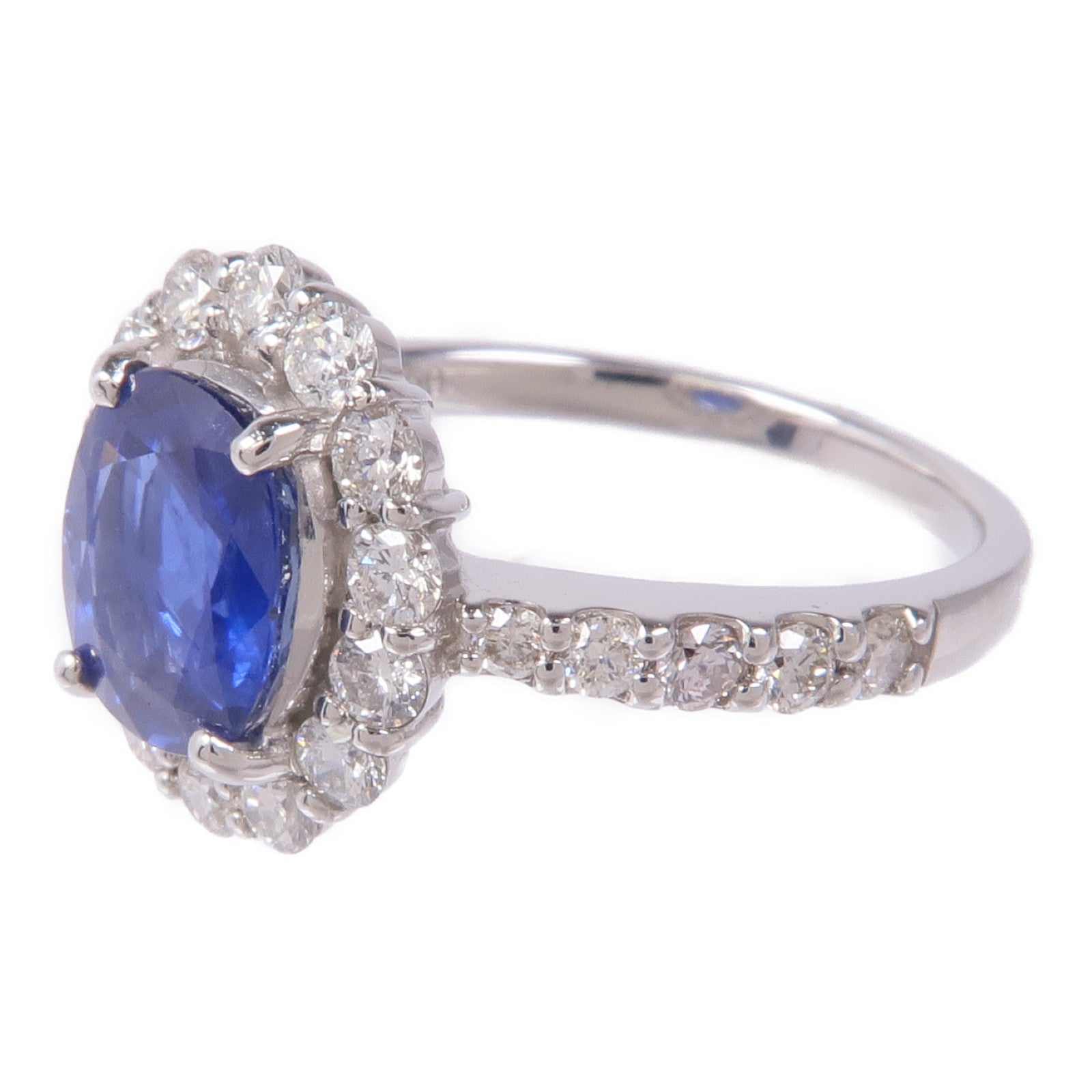 JEWELRY PT950鉑金Sapphire/Diamond Ring藍寶石/鑽石戒指US#5.75
