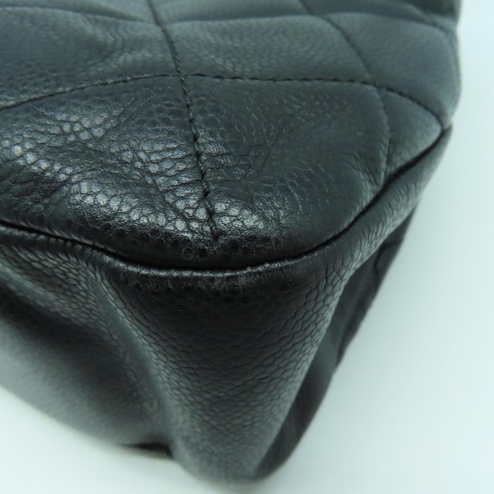 CHANEL 【激減優惠】菱格牛皮皮革Shoulder Bag銀扣肩背袋黑色