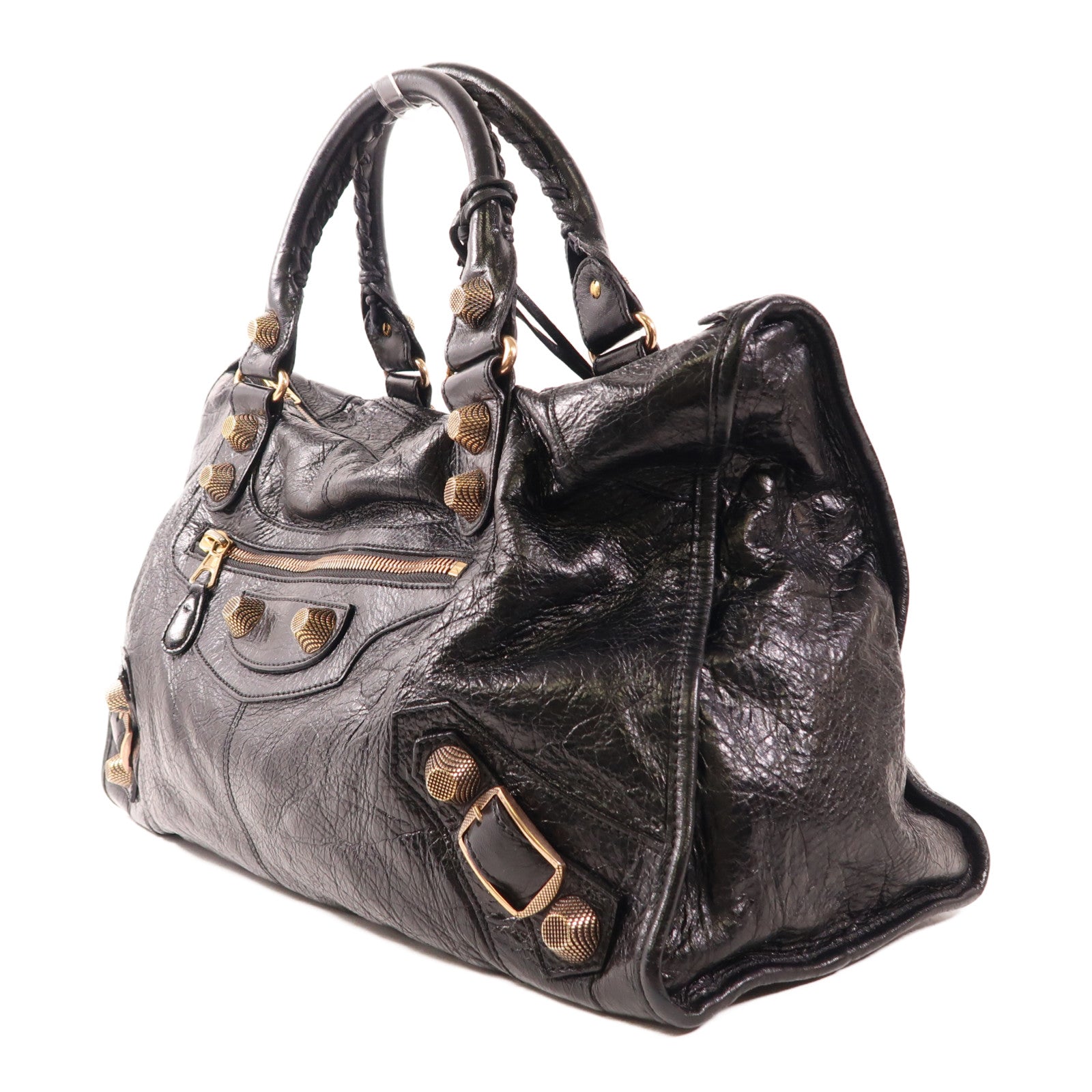 BALENCIAGA 牛皮皮革Giant Work金扣手挽袋