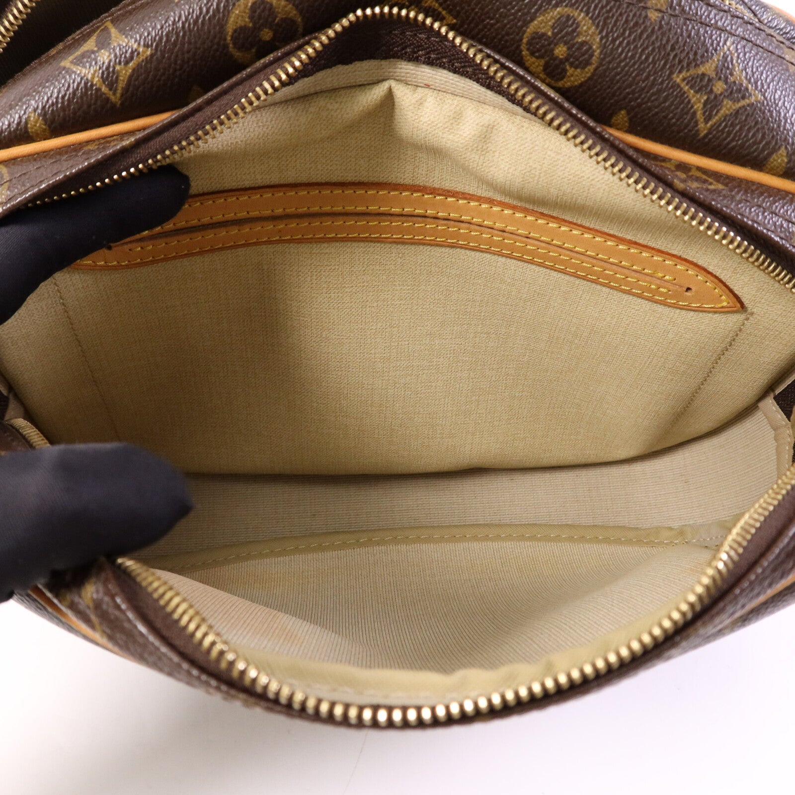 LOUIS VUITTON Monogram Reporter PM金扣肩背袋棕色