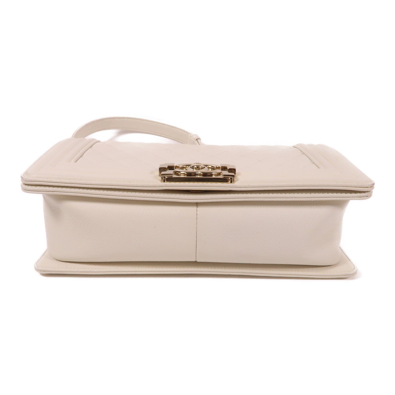 CHANEL 牛皮皮革Boy 25金扣鏈帶肩背袋