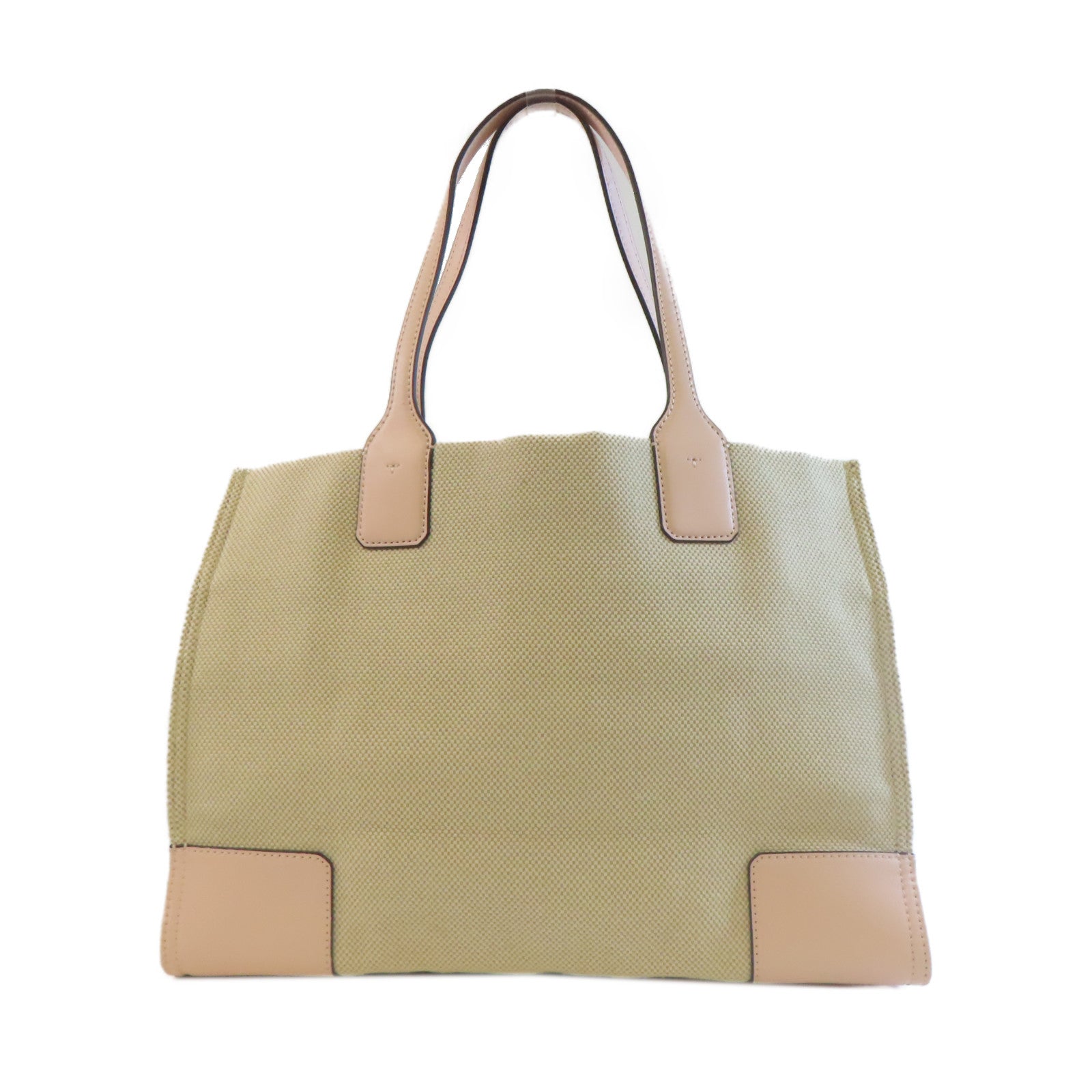 Tory Burch 【激減優惠】帆布Ella Tote Bag金扣手挽袋米色/粉紅色