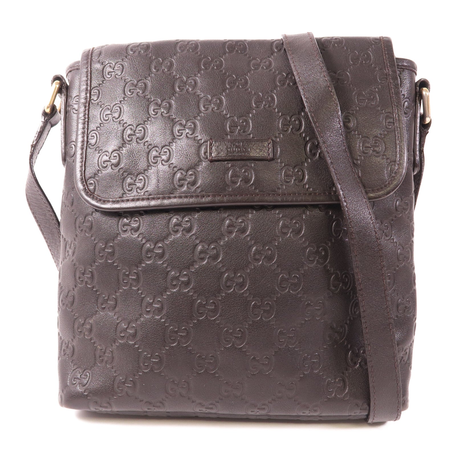 GUCCI GG GHW Crossbody Bag Shoulder Bag 223666 Calfskin Leather Brown