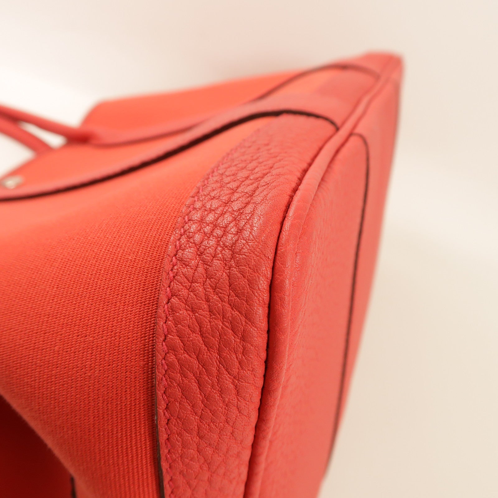 HERMES 帆布Garden Party PM手挽袋銀扣Bougainvillier