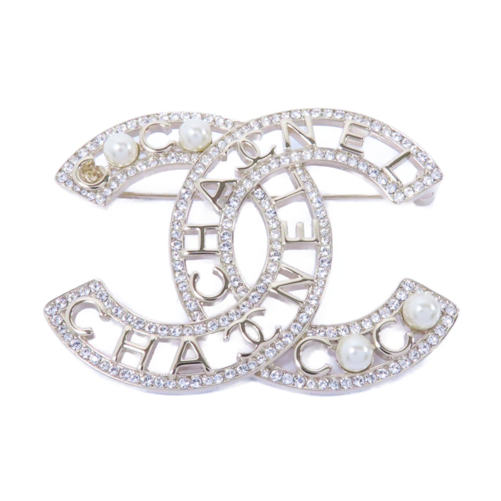 CHANEL PVC/金屬Brooch胸針銀色/白色