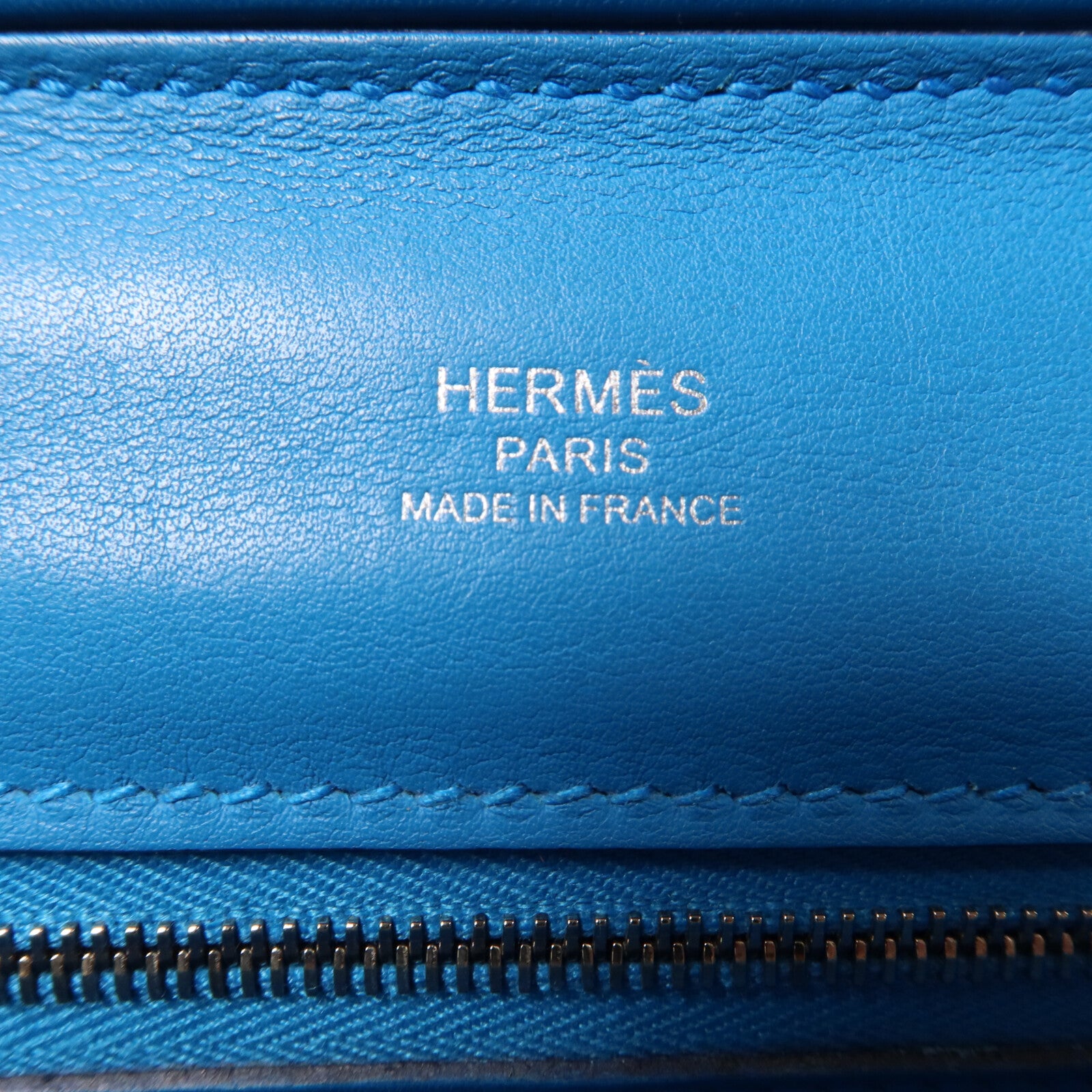 HERMES Evercolor皮革24/24 Mini手挽肩背兩用袋Bleu Zanzibar